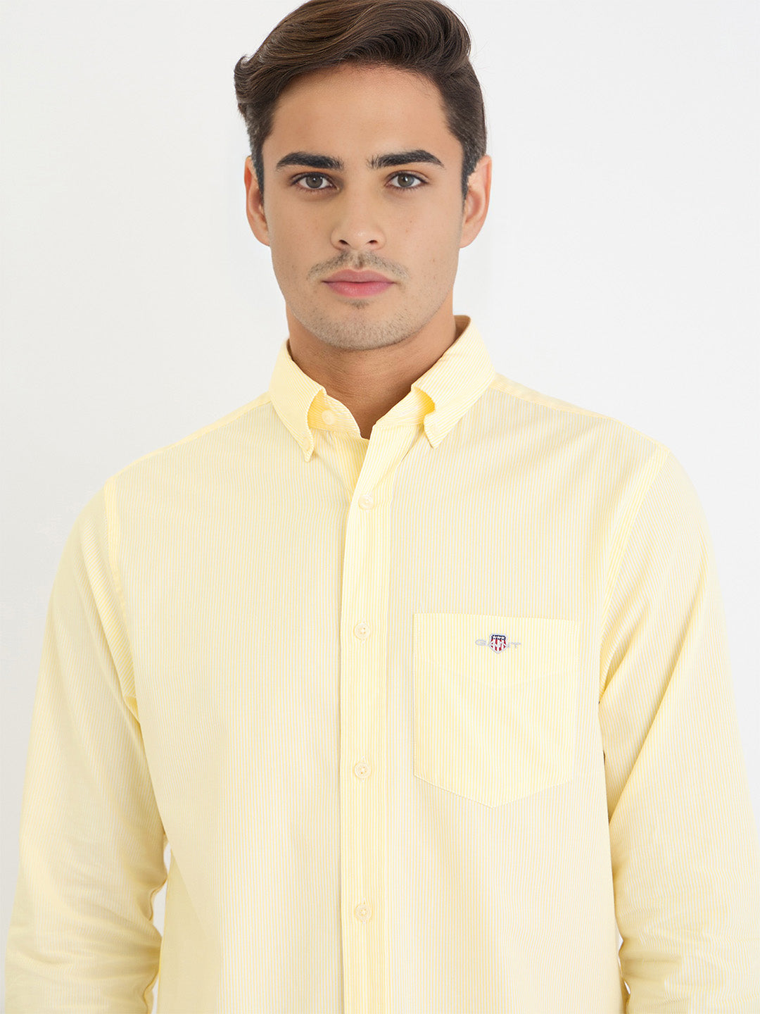 Gant Men Yellow Striped Collar Shirt