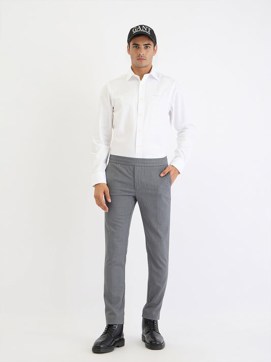 Gant Men White Solid Collar Shirt