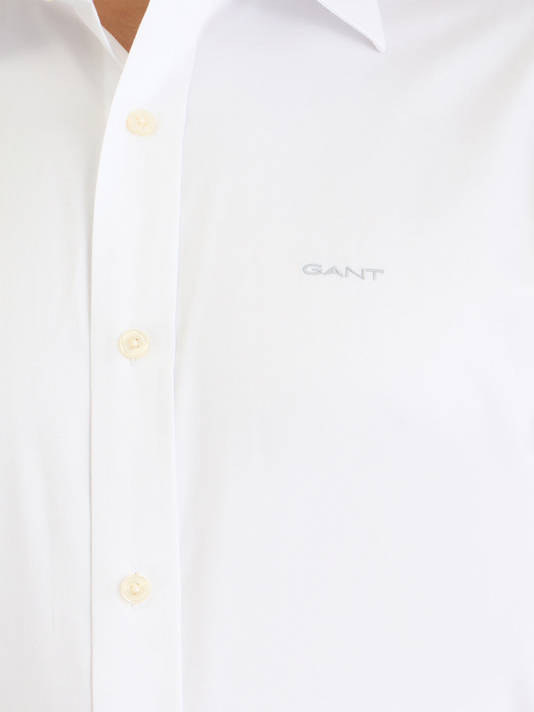 Gant Men White Solid Collar Shirt