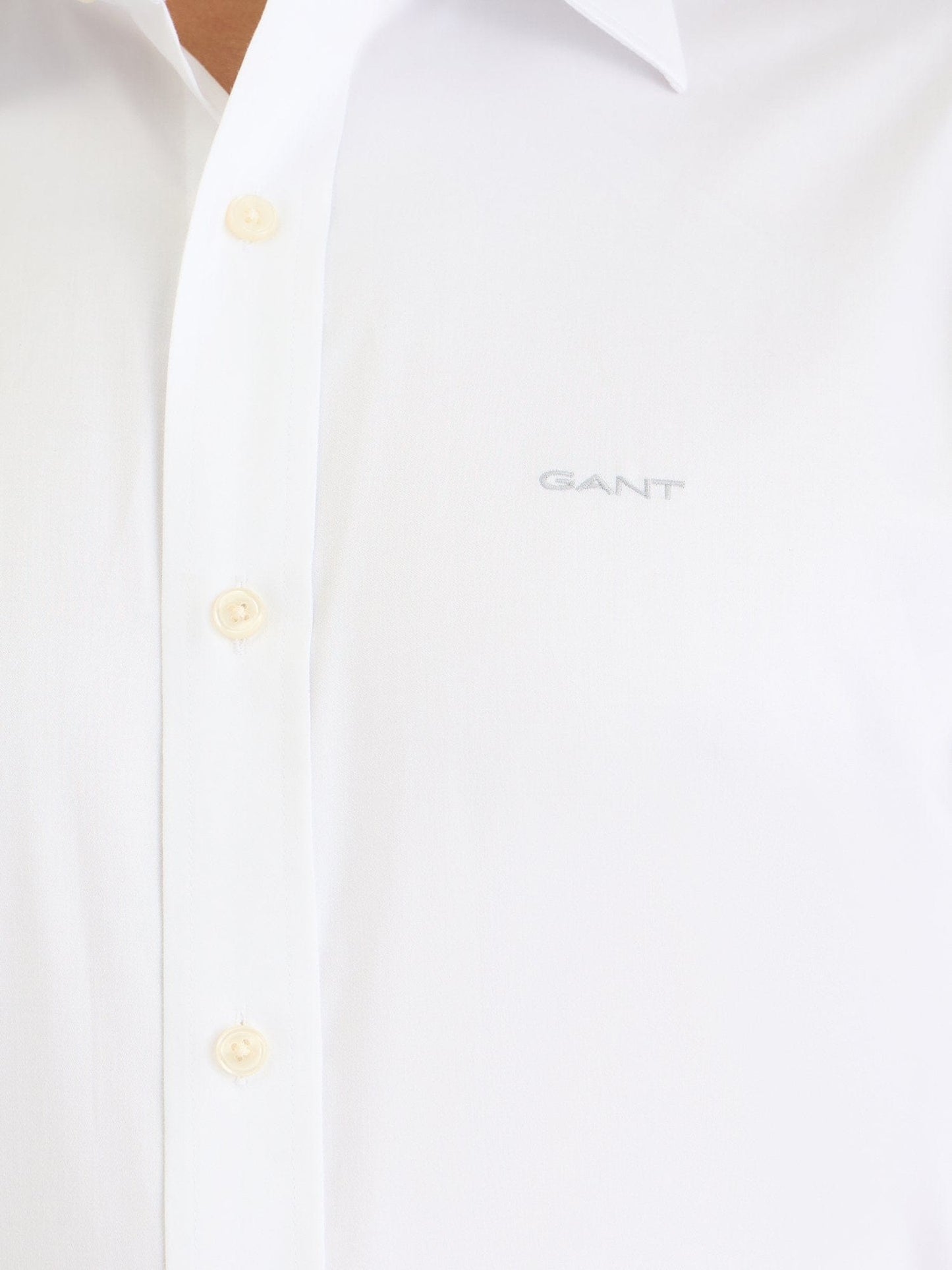 Gant Men White Solid Collar Shirt