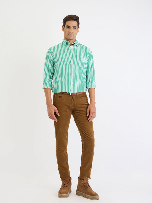 Gant Men Green Striped Collar Shirt