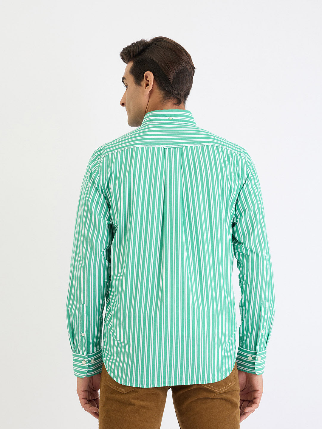 Gant Men Green Striped Collar Shirt