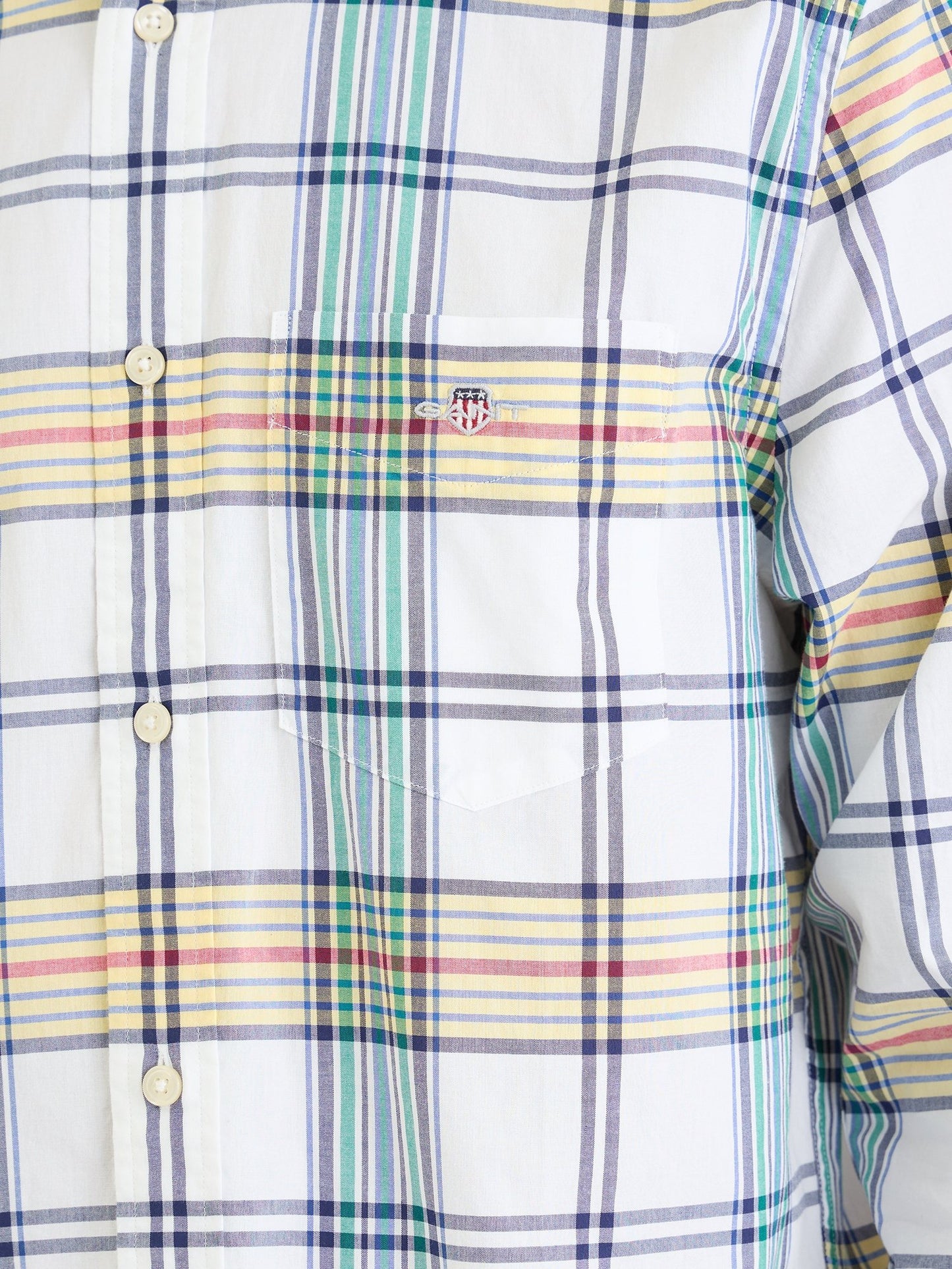 Gant Men White Check Collar Shirt