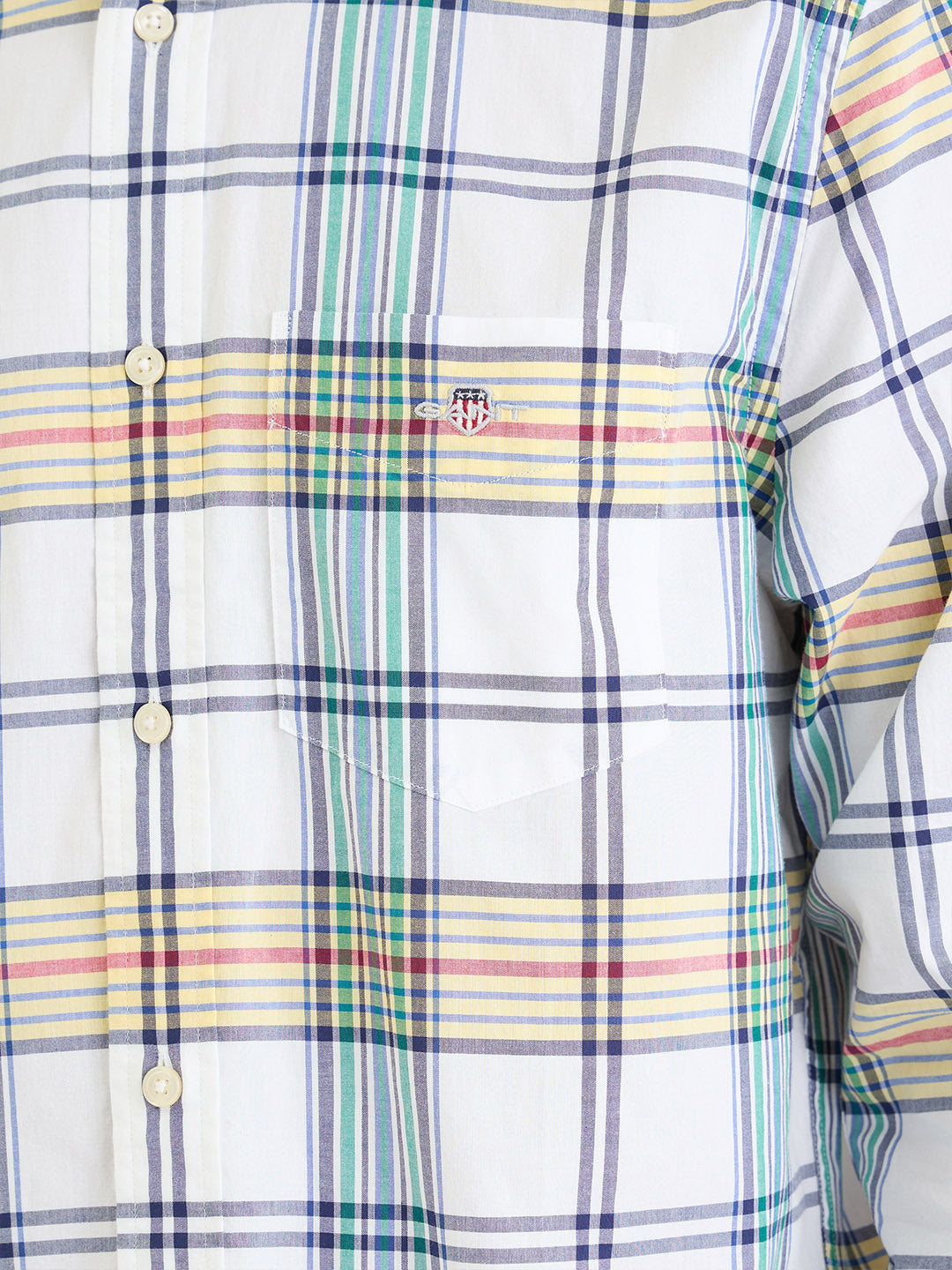 Gant Men White Check Collar Shirt