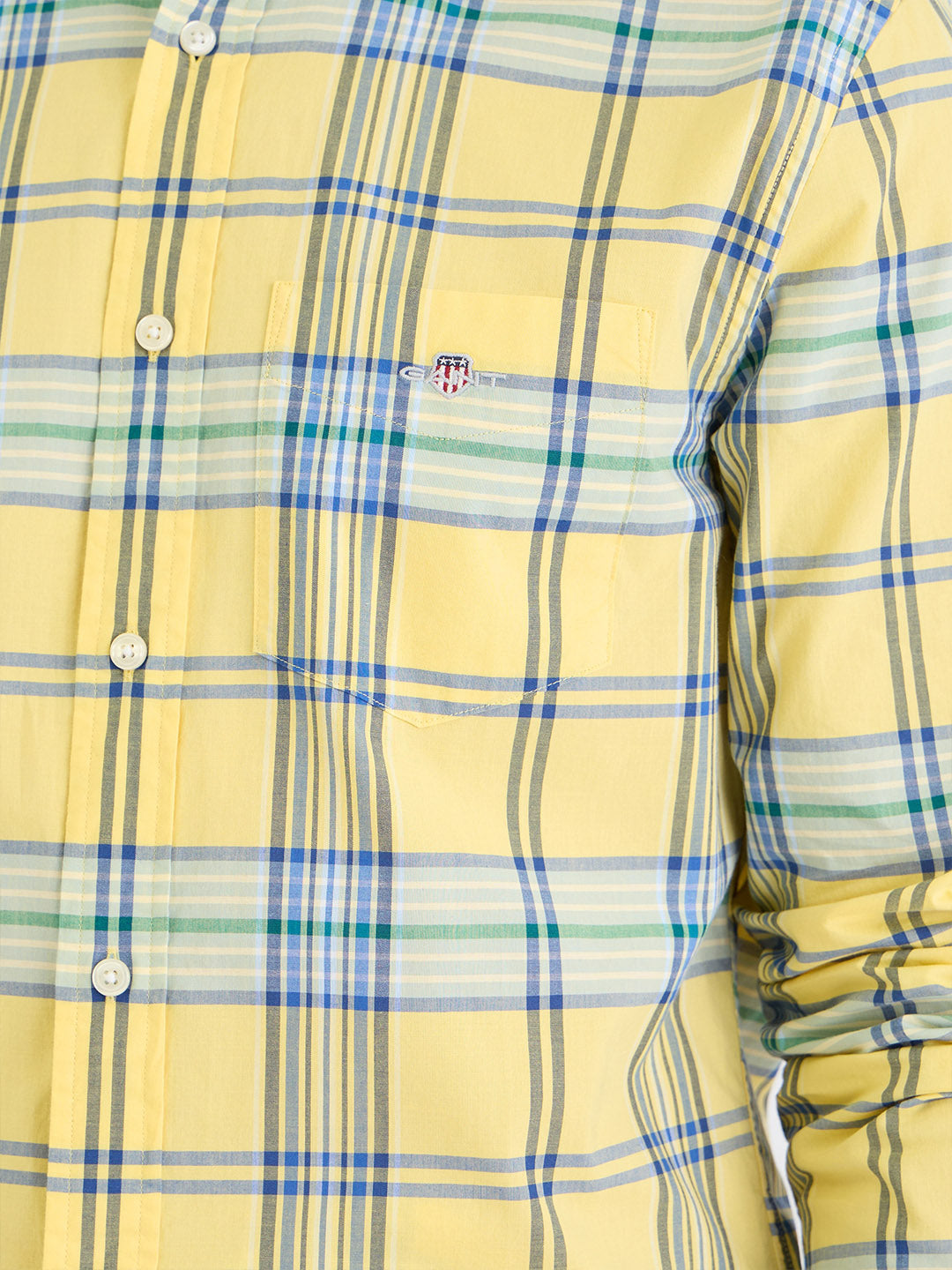Gant Men Yellow Check Collar Shirt