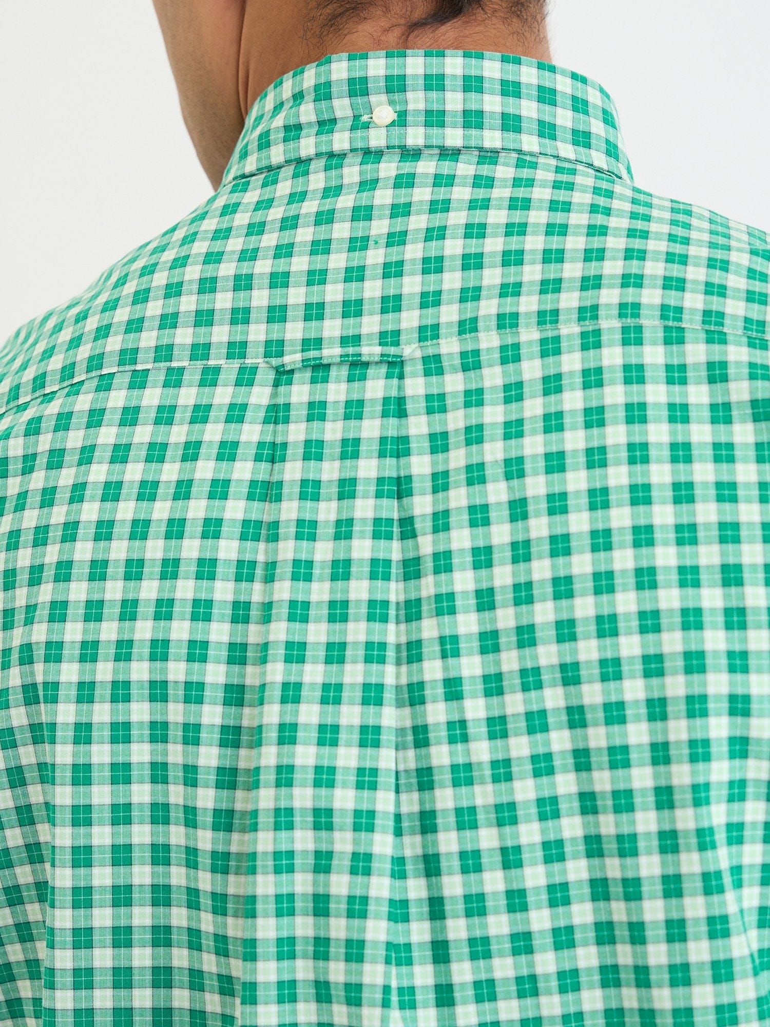 Gant Men Green Check Collar Shirt