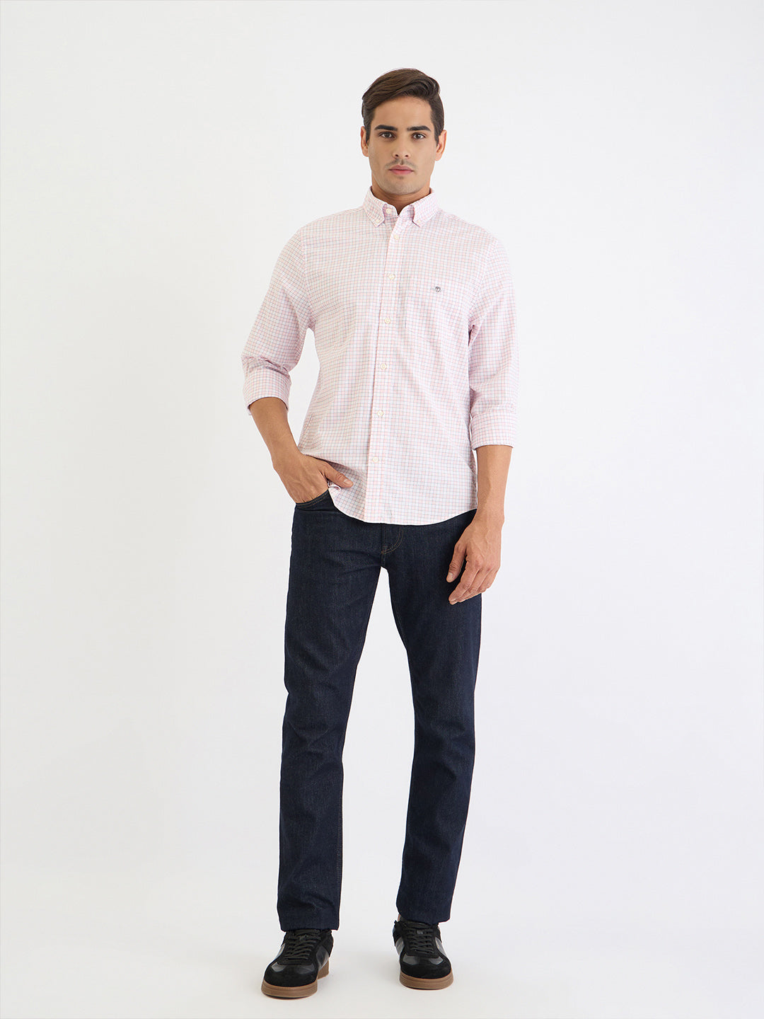 Gant Men Pink Check Collar Shirt