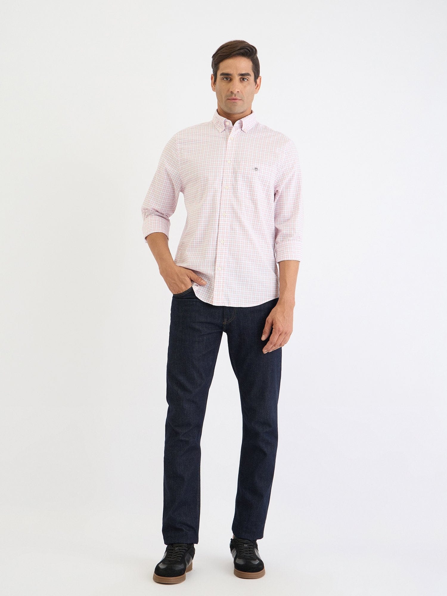 Gant Men Pink Check Collar Shirt