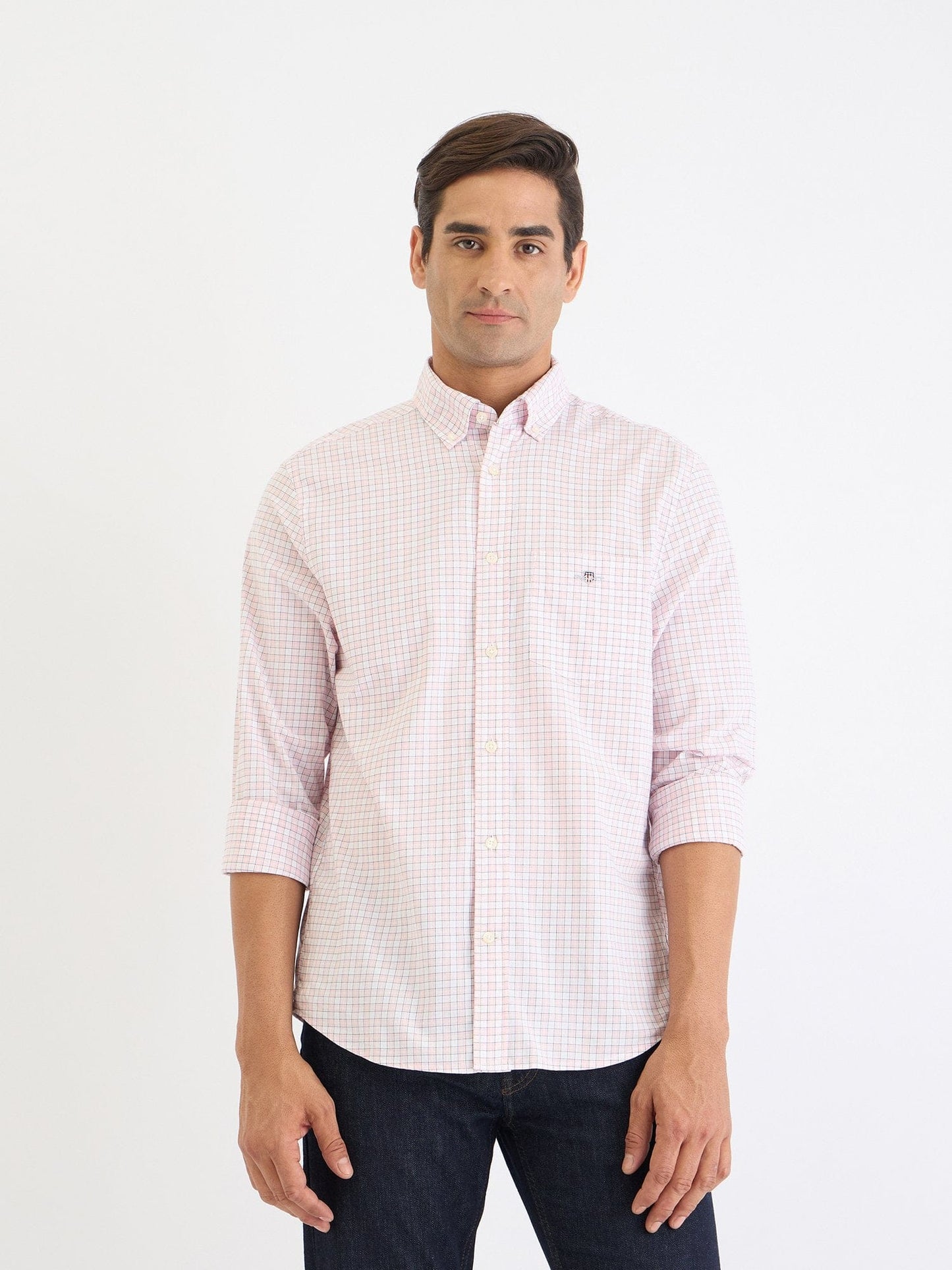 Gant Men Pink Check Collar Shirt
