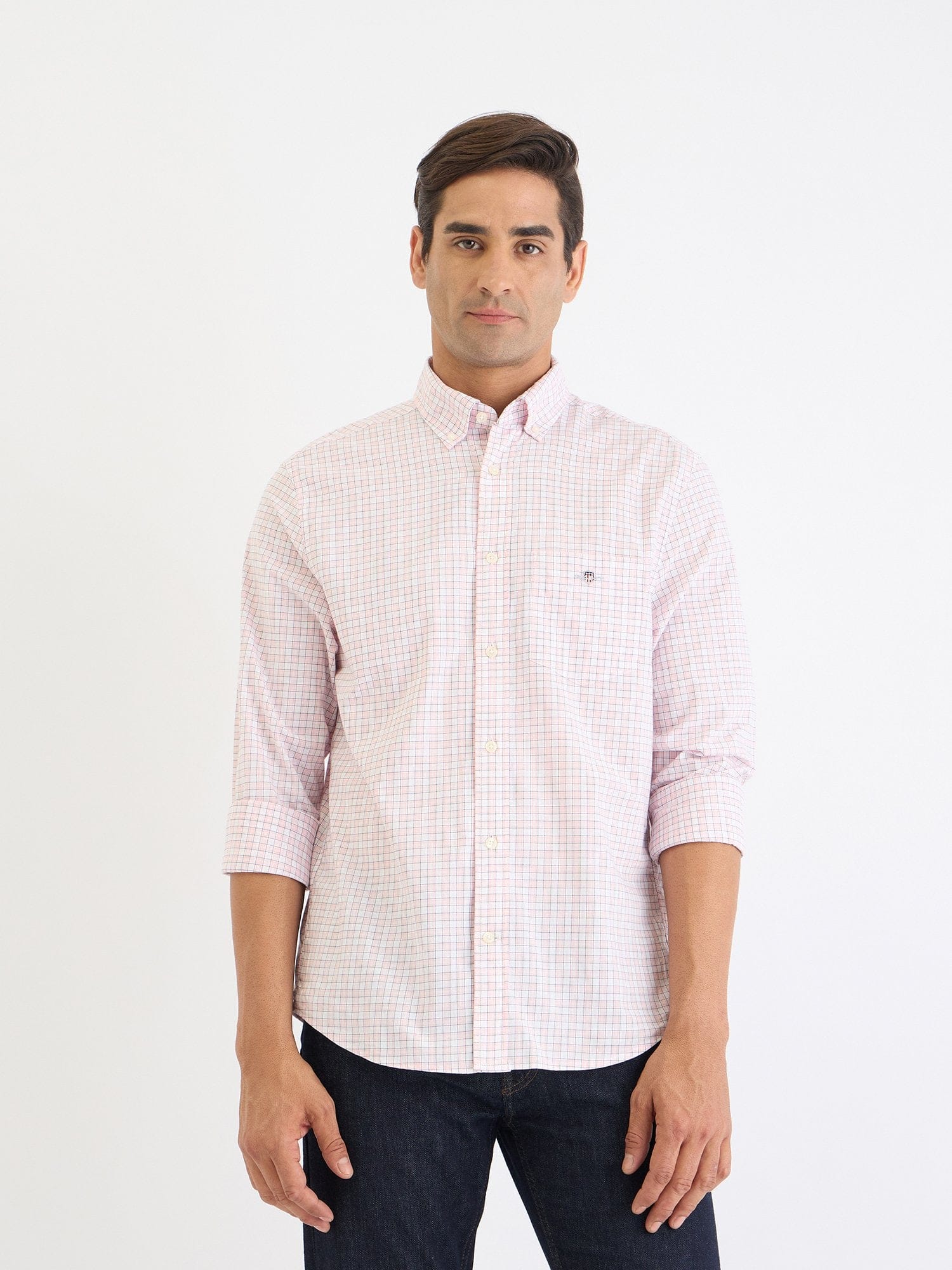Gant Men Pink Check Collar Shirt