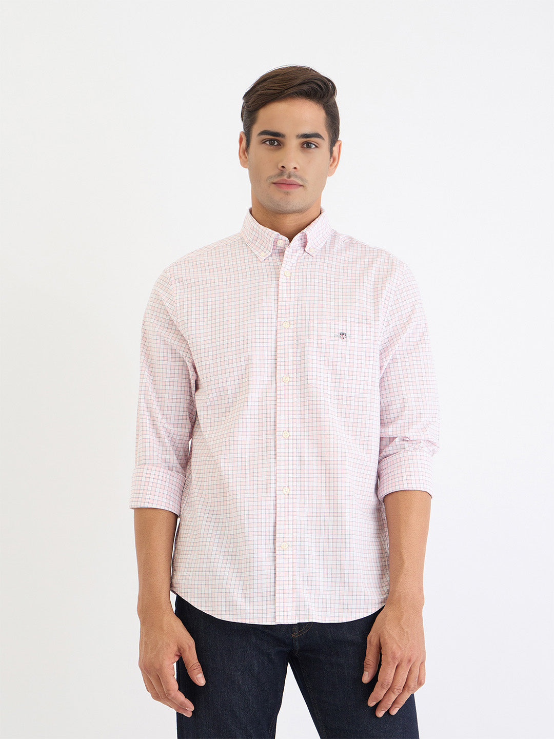 Gant Men Pink Check Collar Shirt