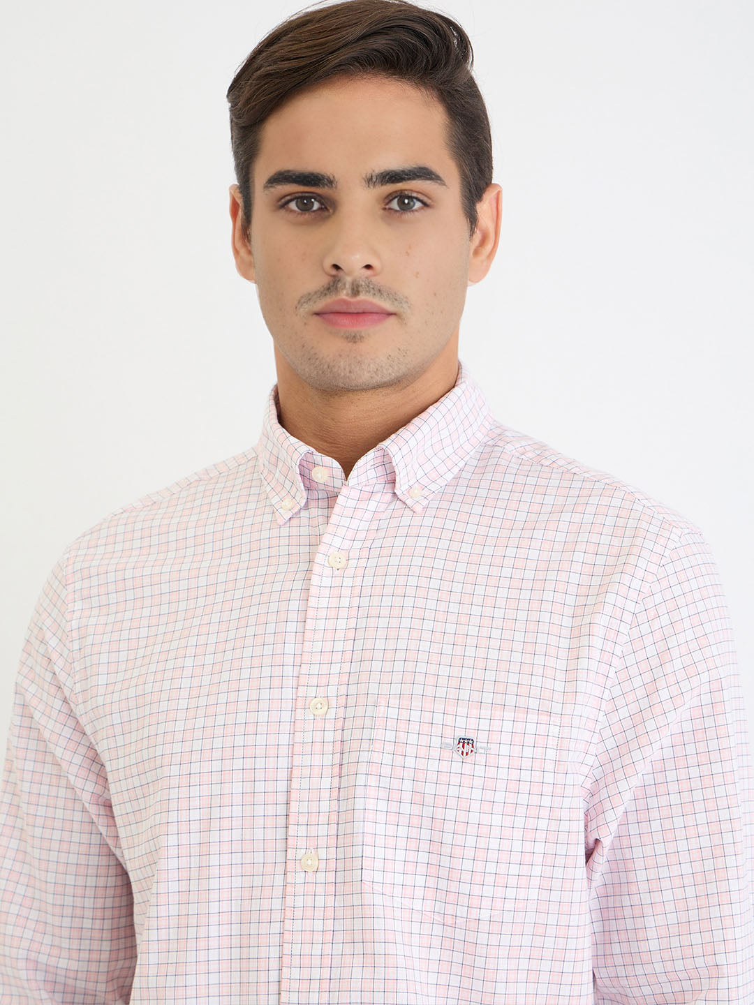 Gant Men Pink Check Collar Shirt