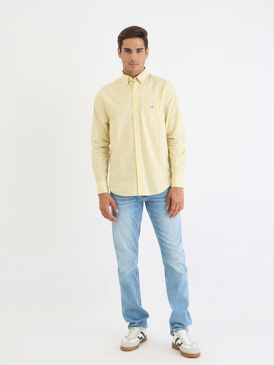 Gant Men Yellow Check Collar Shirt