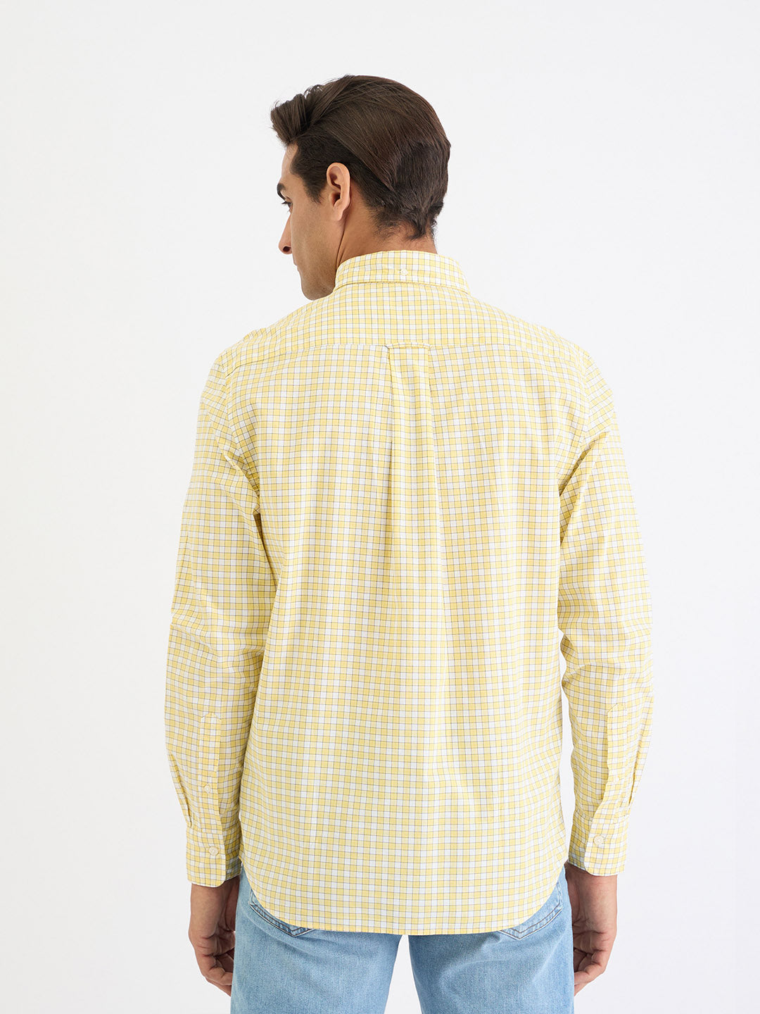 Gant Men Yellow Check Collar Shirt