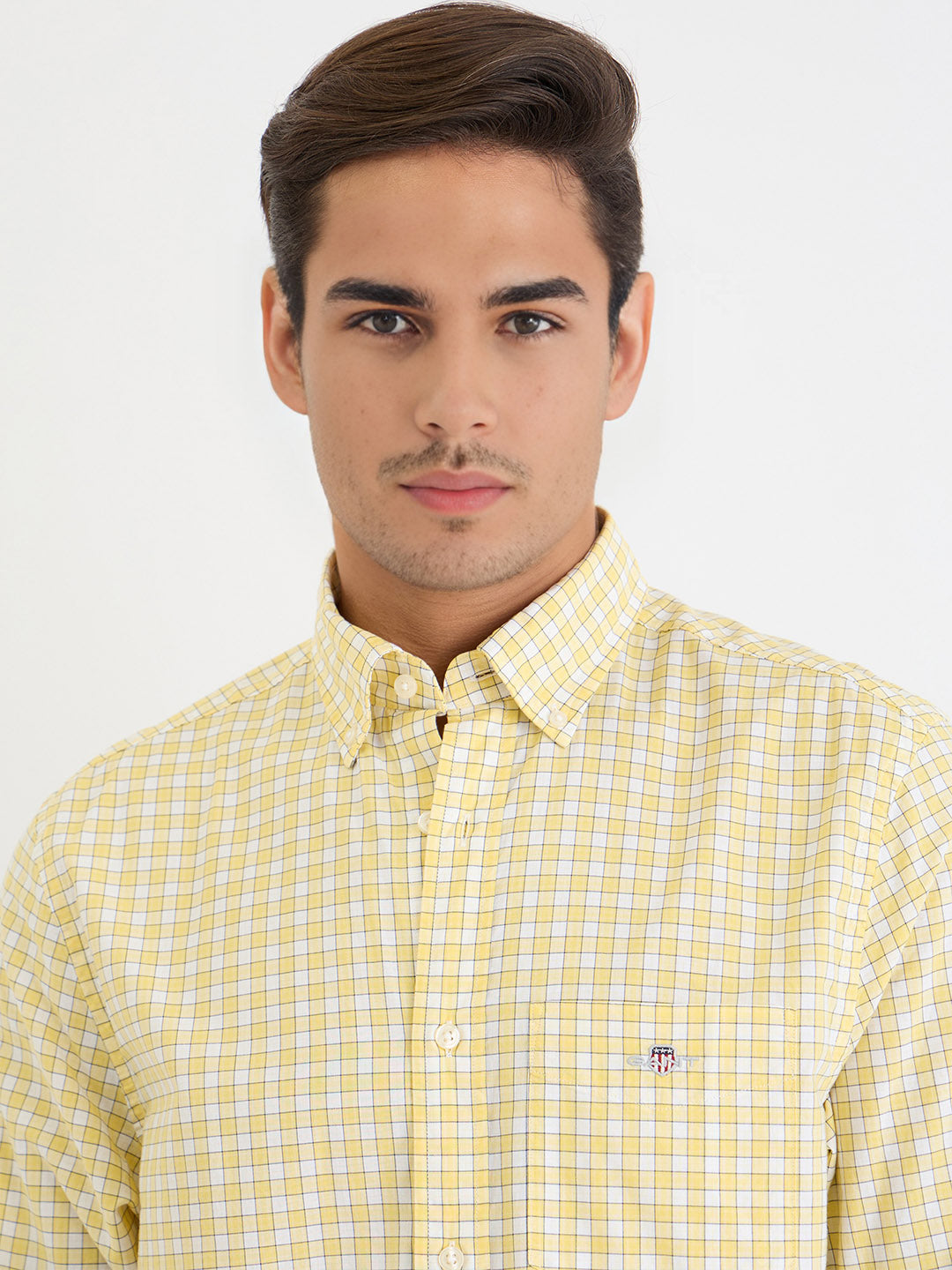 Gant Men Yellow Check Collar Shirt
