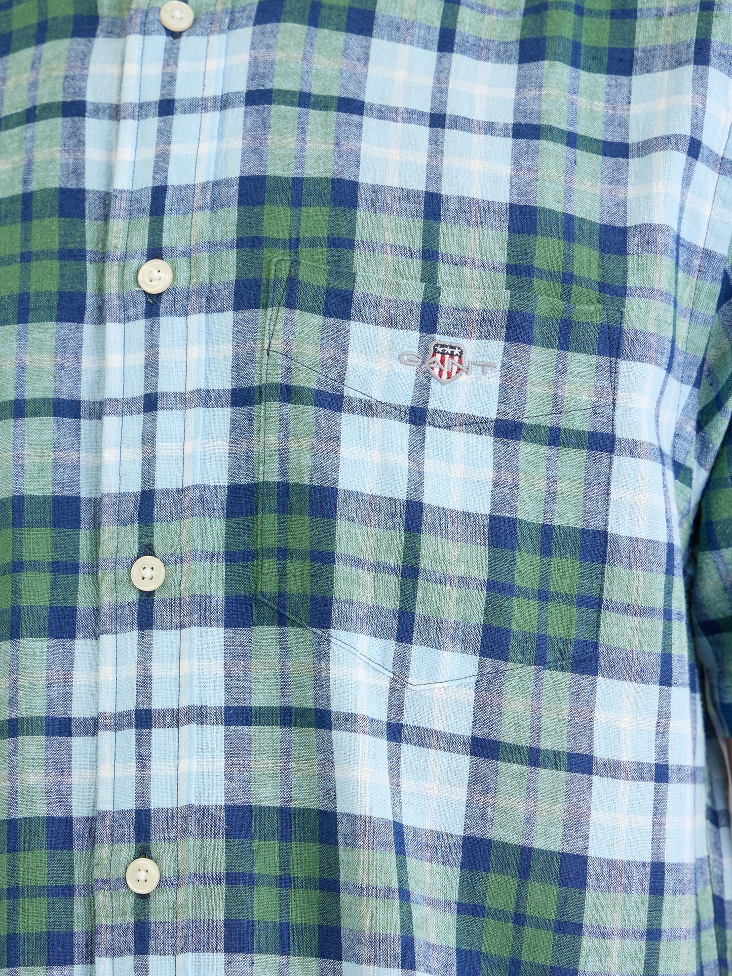 Gant Men Green Check Collar Shirt