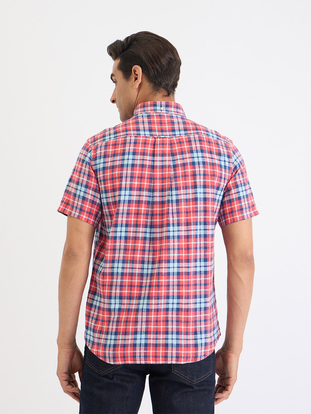 Gant Men Red Check Collar Shirt