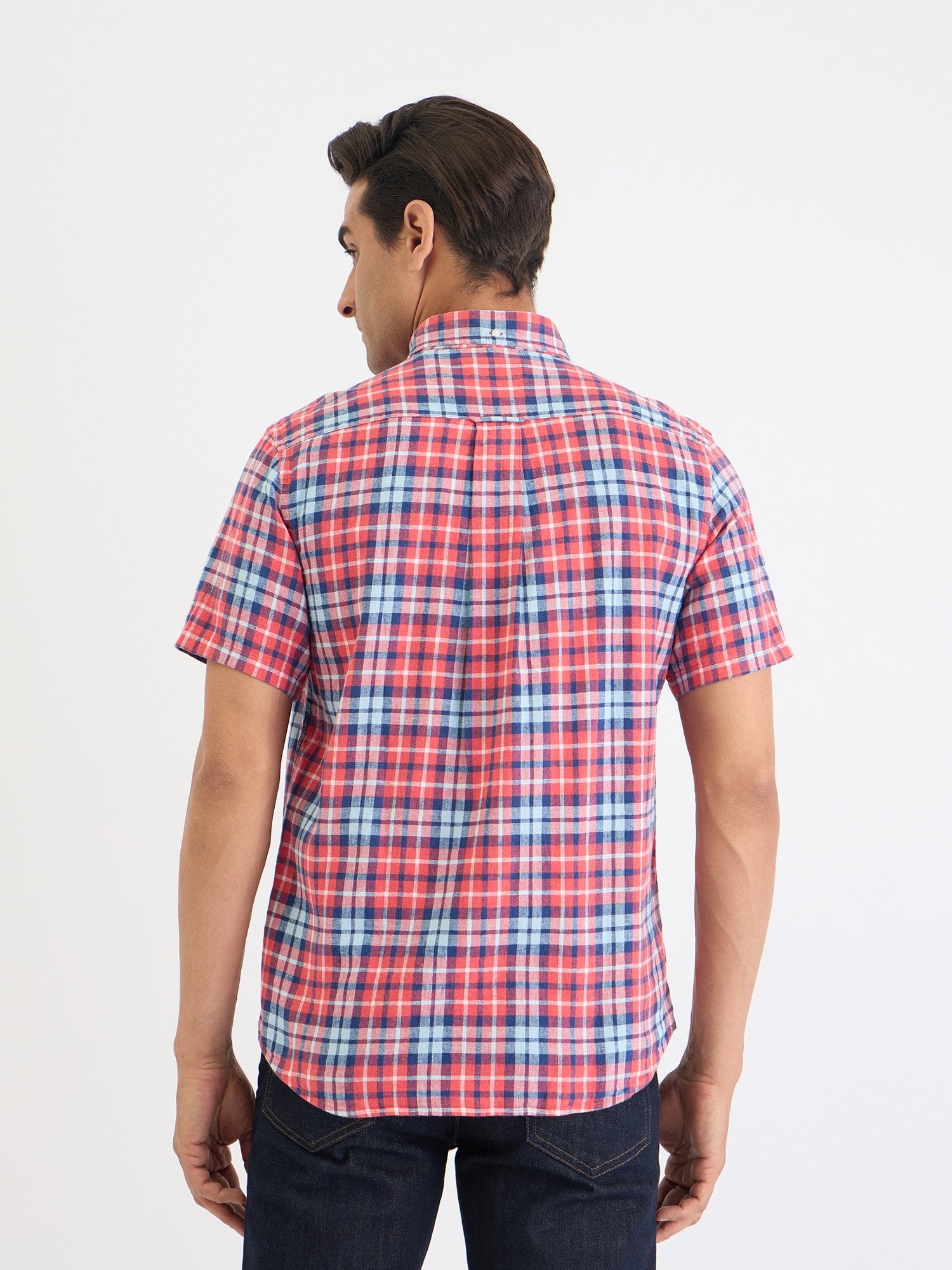 Gant Men Red Check Collar Shirt