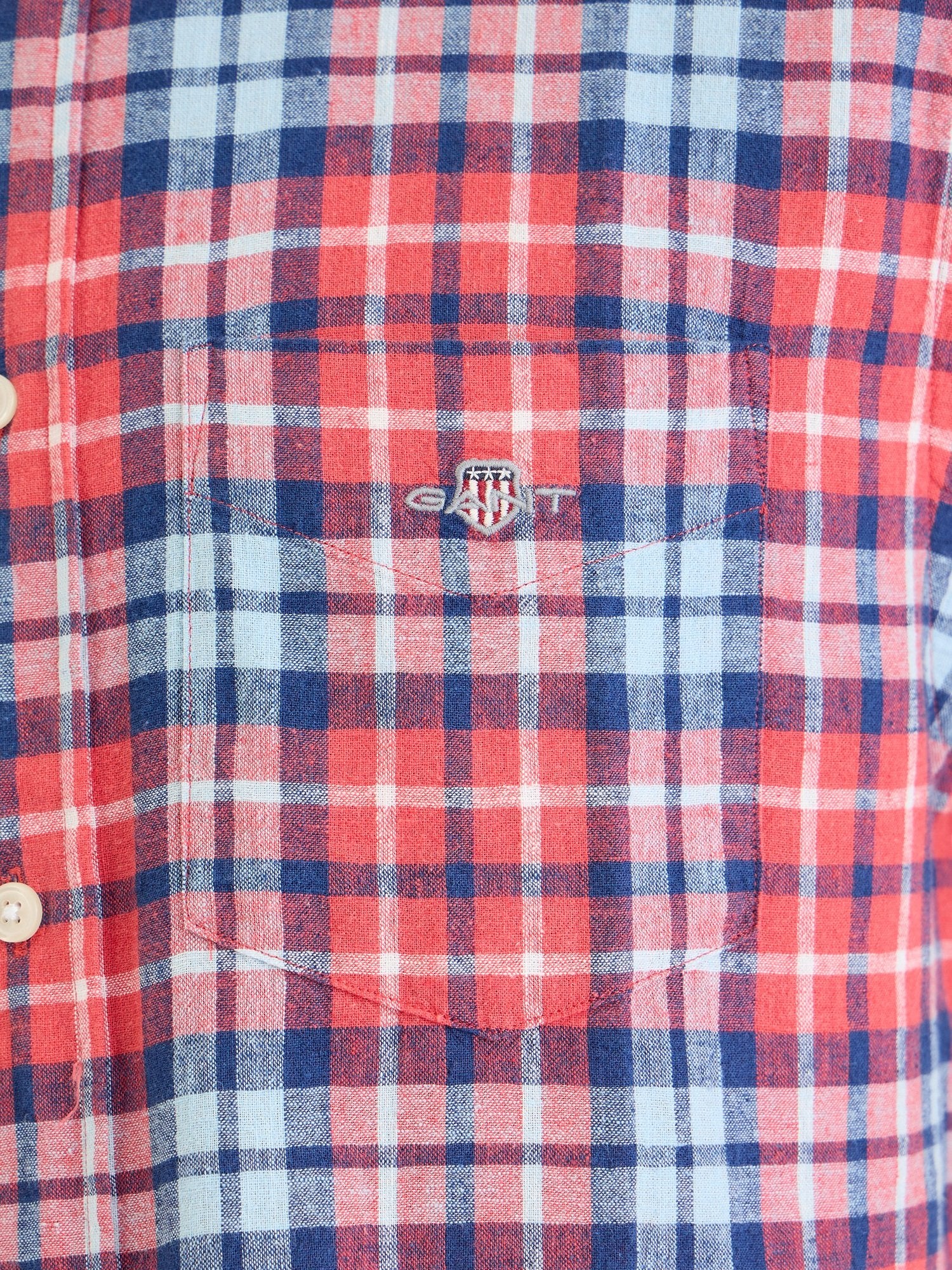 Gant Men Red Check Collar Shirt