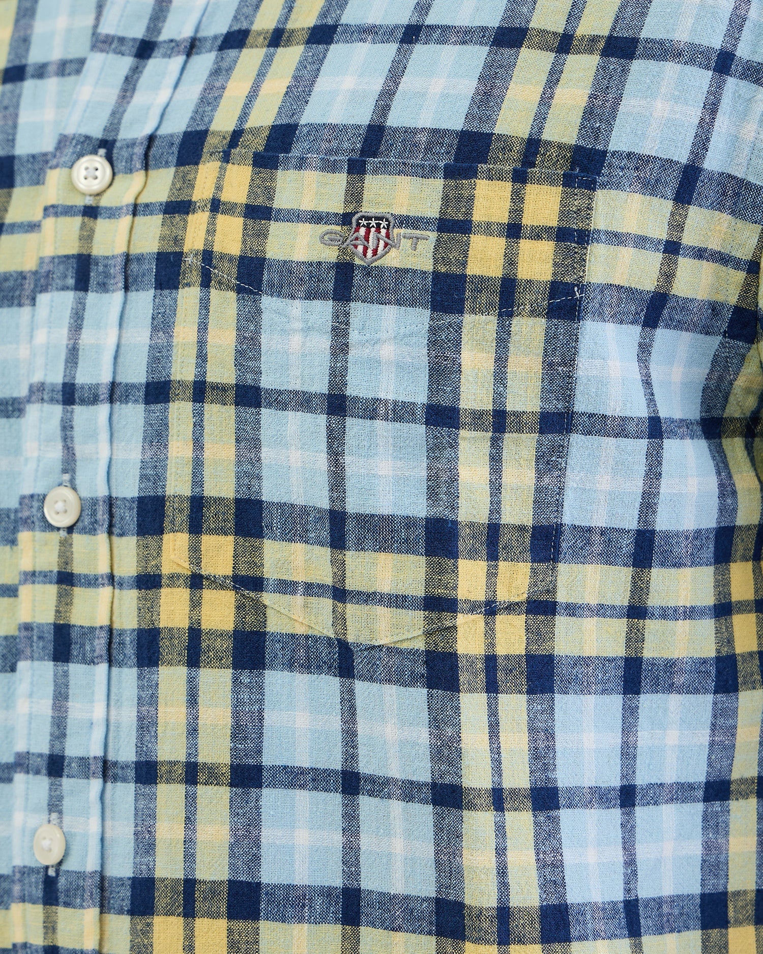 Gant Men Yellow Check Collar Shirt