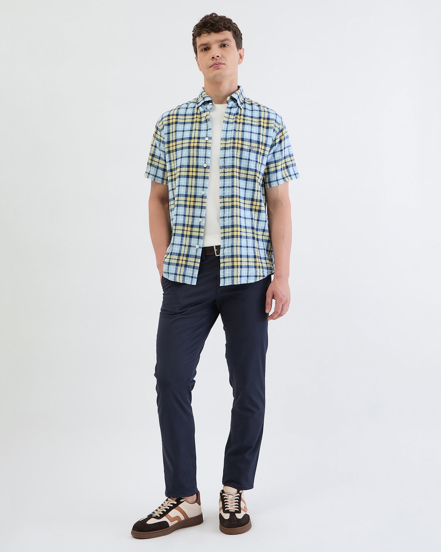 Gant Men Yellow Check Collar Shirt