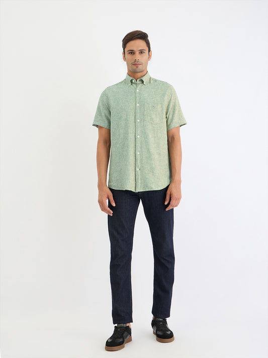 Gant Men Green Solid Collar Shirt
