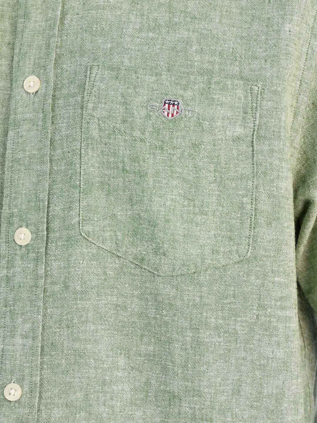 Gant Men Green Solid Collar Shirt