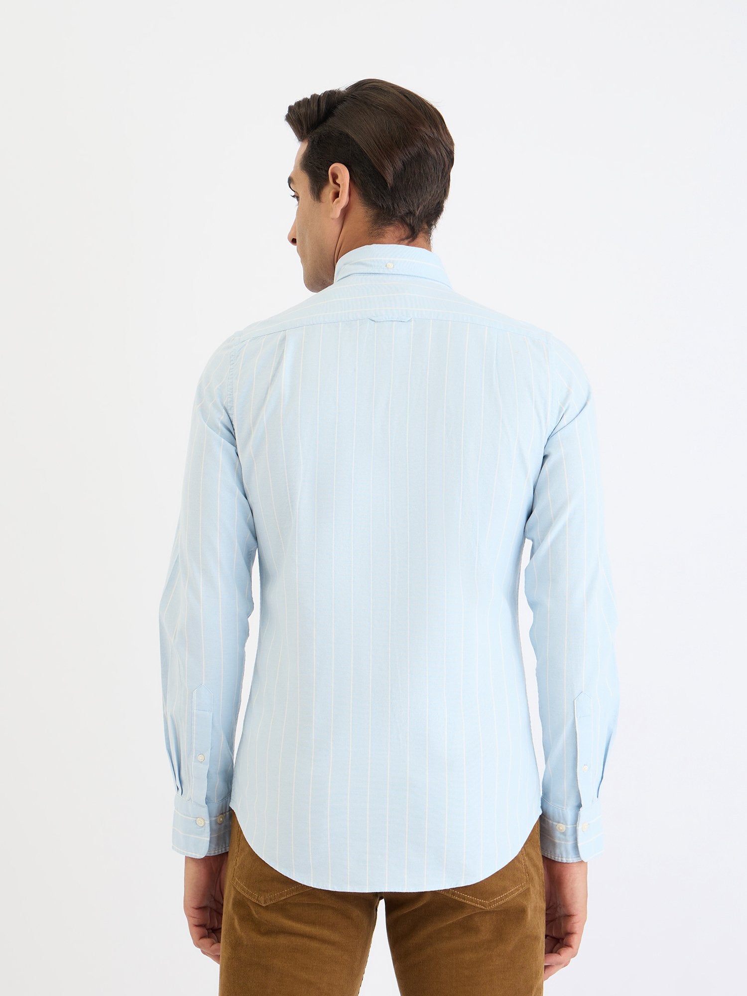 Gant Men Blue Striped Collar Shirt