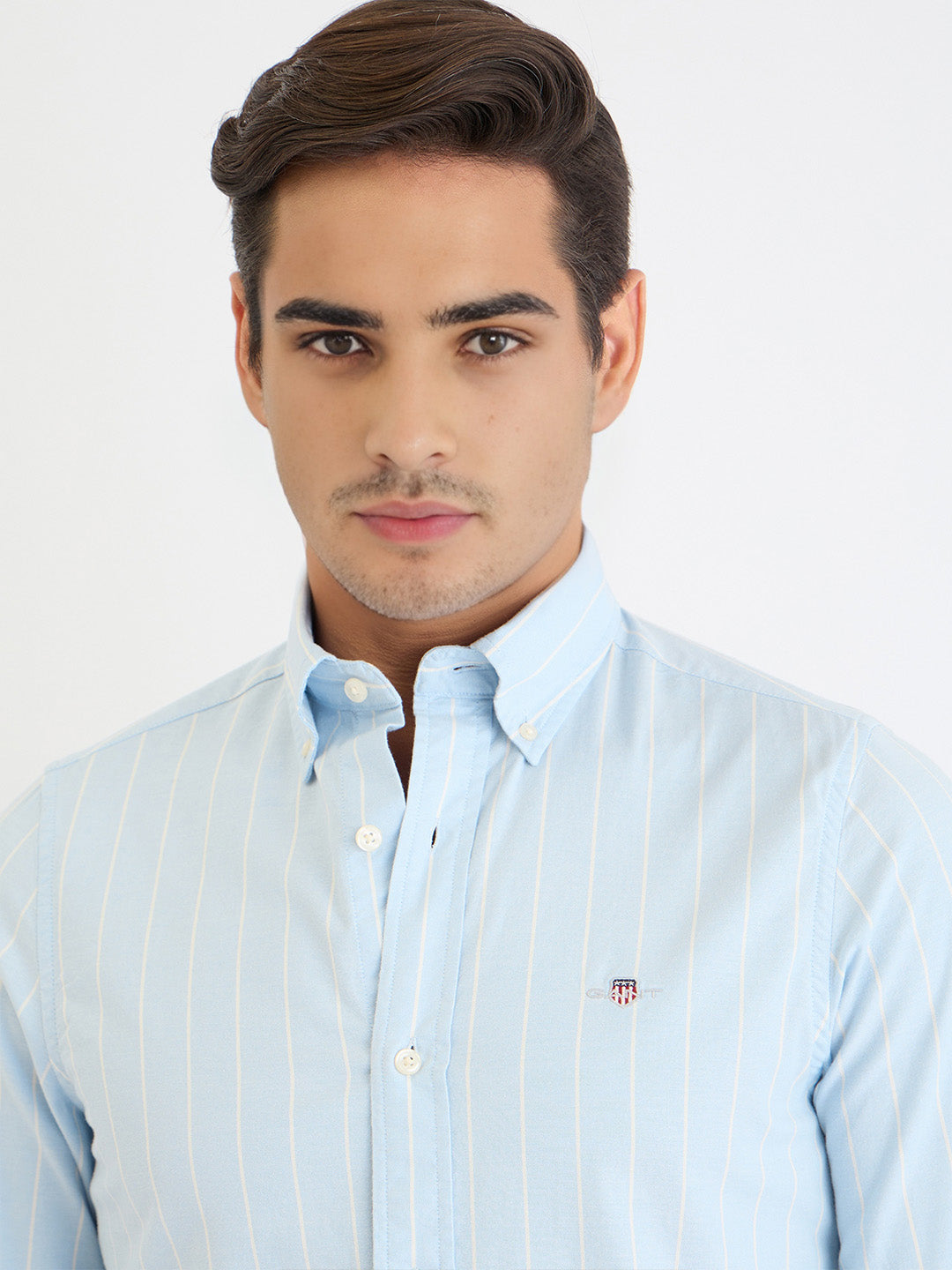 Gant Men Blue Striped Collar Shirt