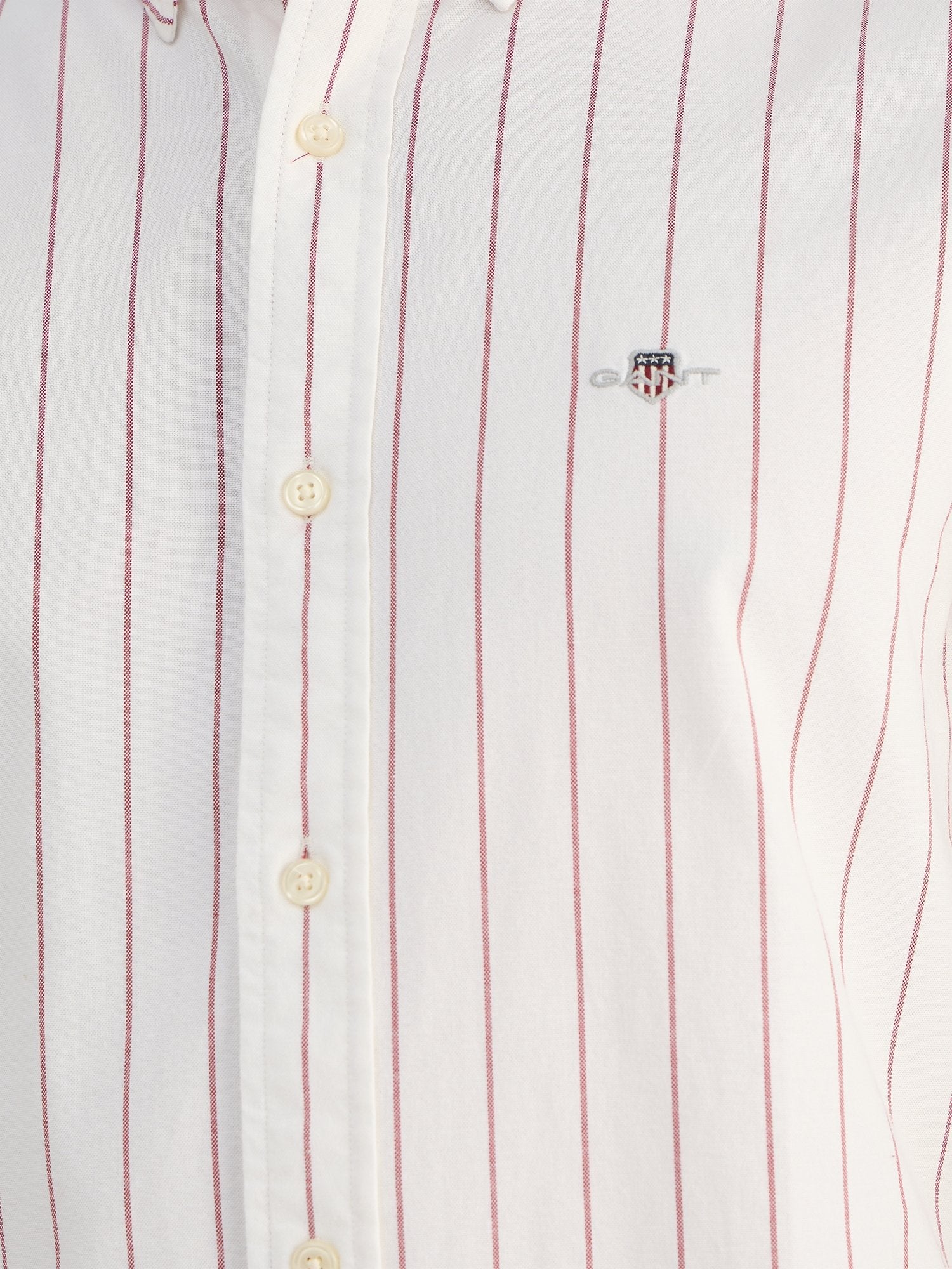 Gant Men Red Slim Fit Striped Collar Neck Shirt