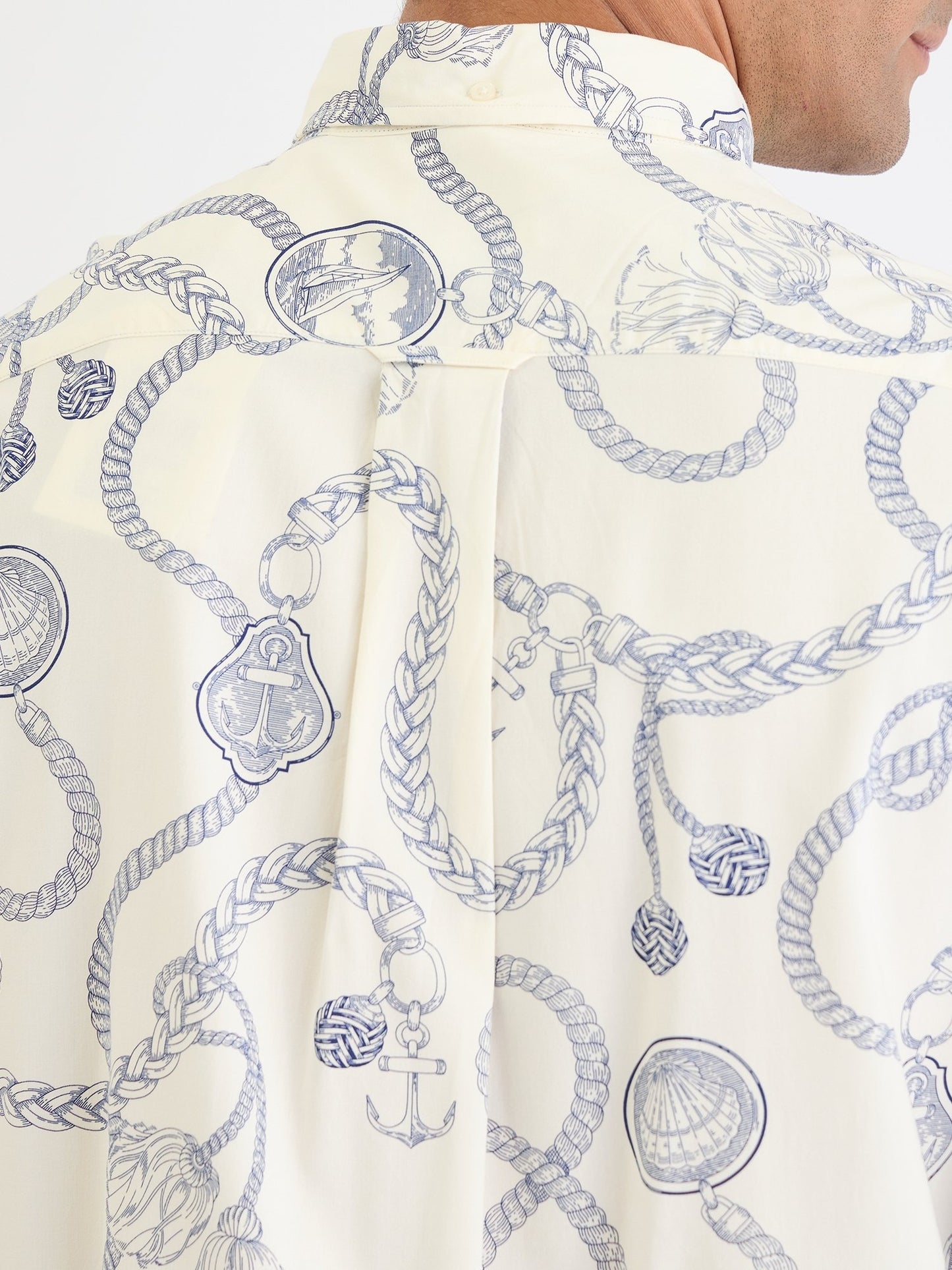 Gant Men Cream Printed Collar Shirt