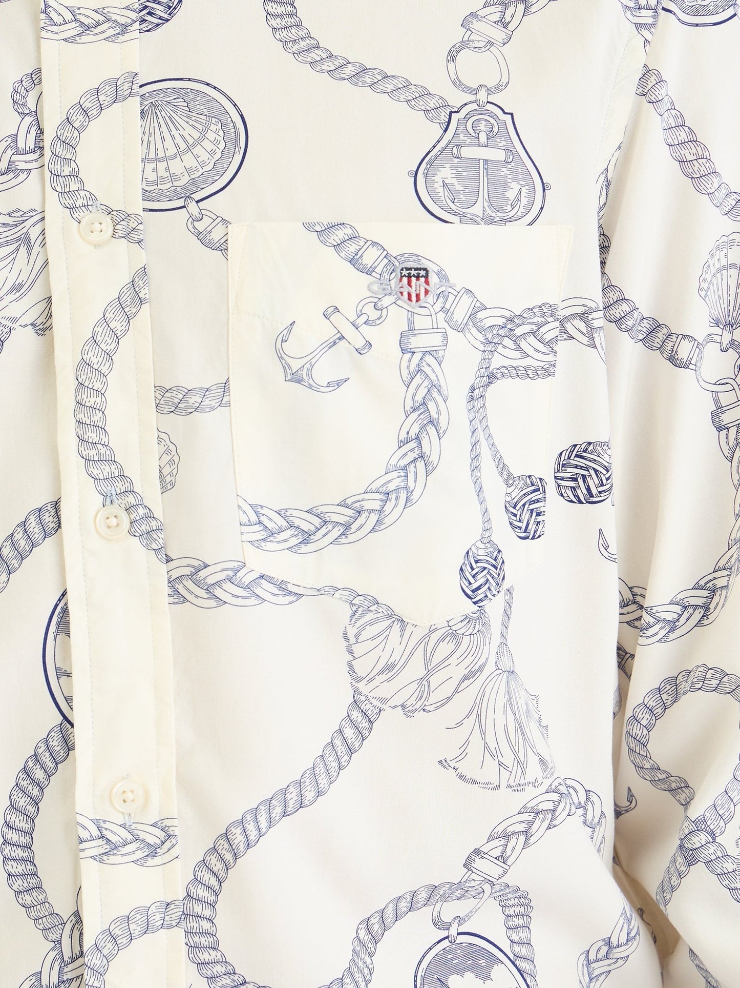 Gant Men Cream Printed Collar Shirt