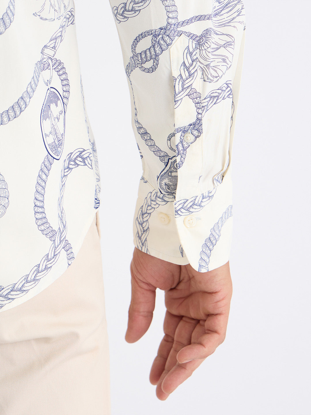 Gant Men Cream Printed Collar Shirt