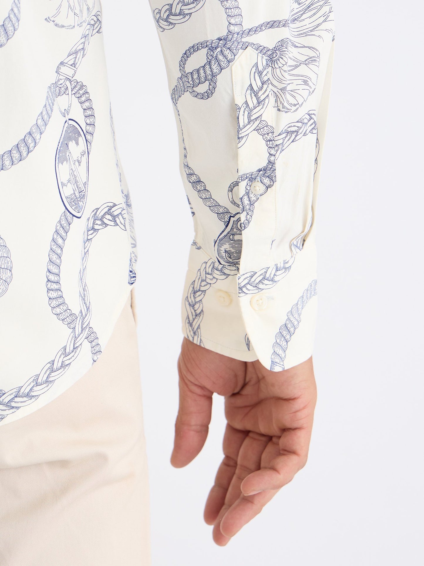 Gant Men Cream Printed Collar Shirt