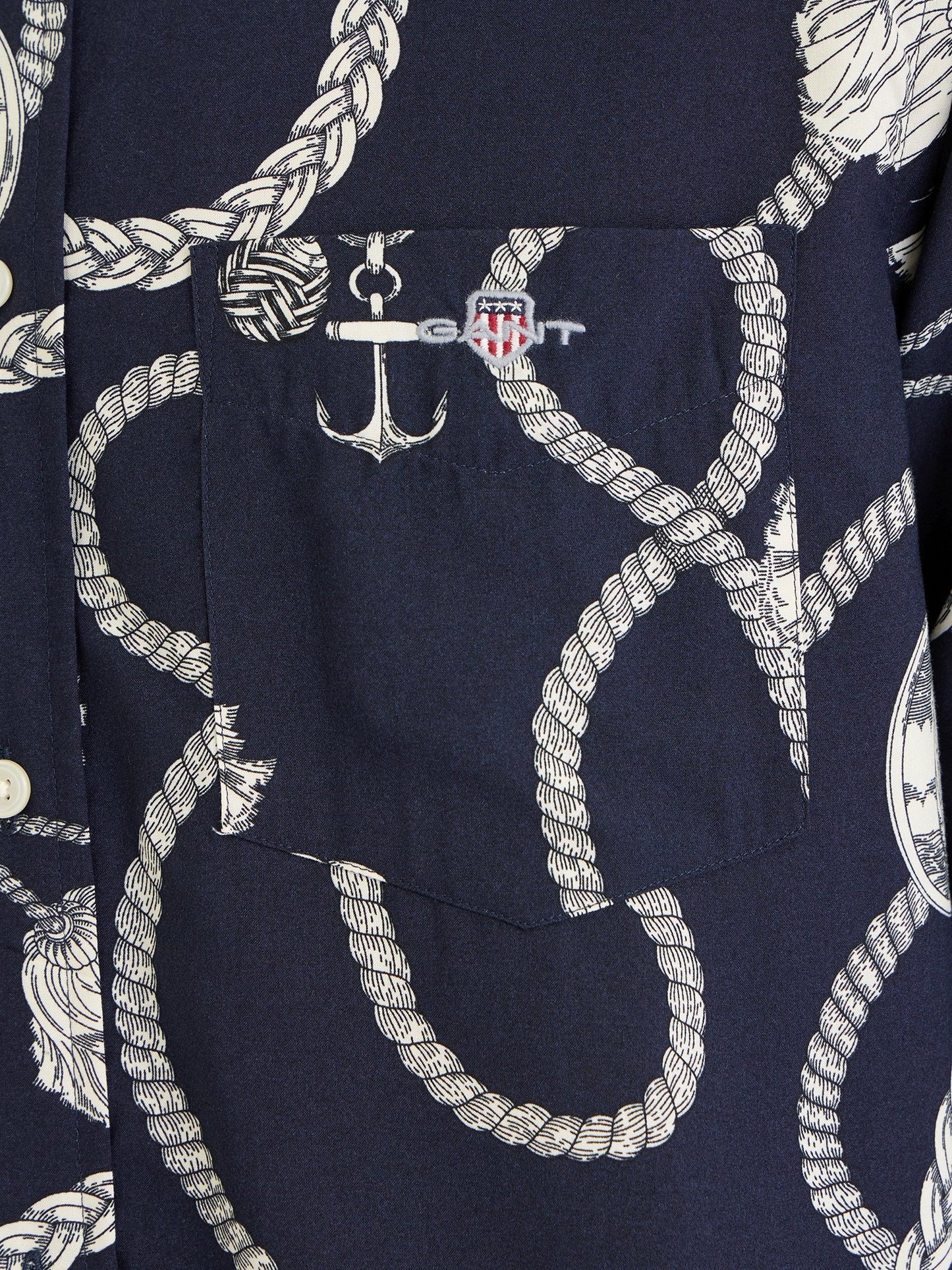 Gant Men Blue Printed Collar Shirt