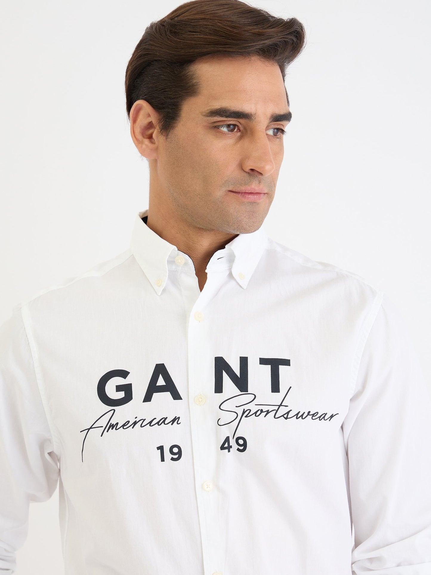 Gant Men White Printed Collar Shirt