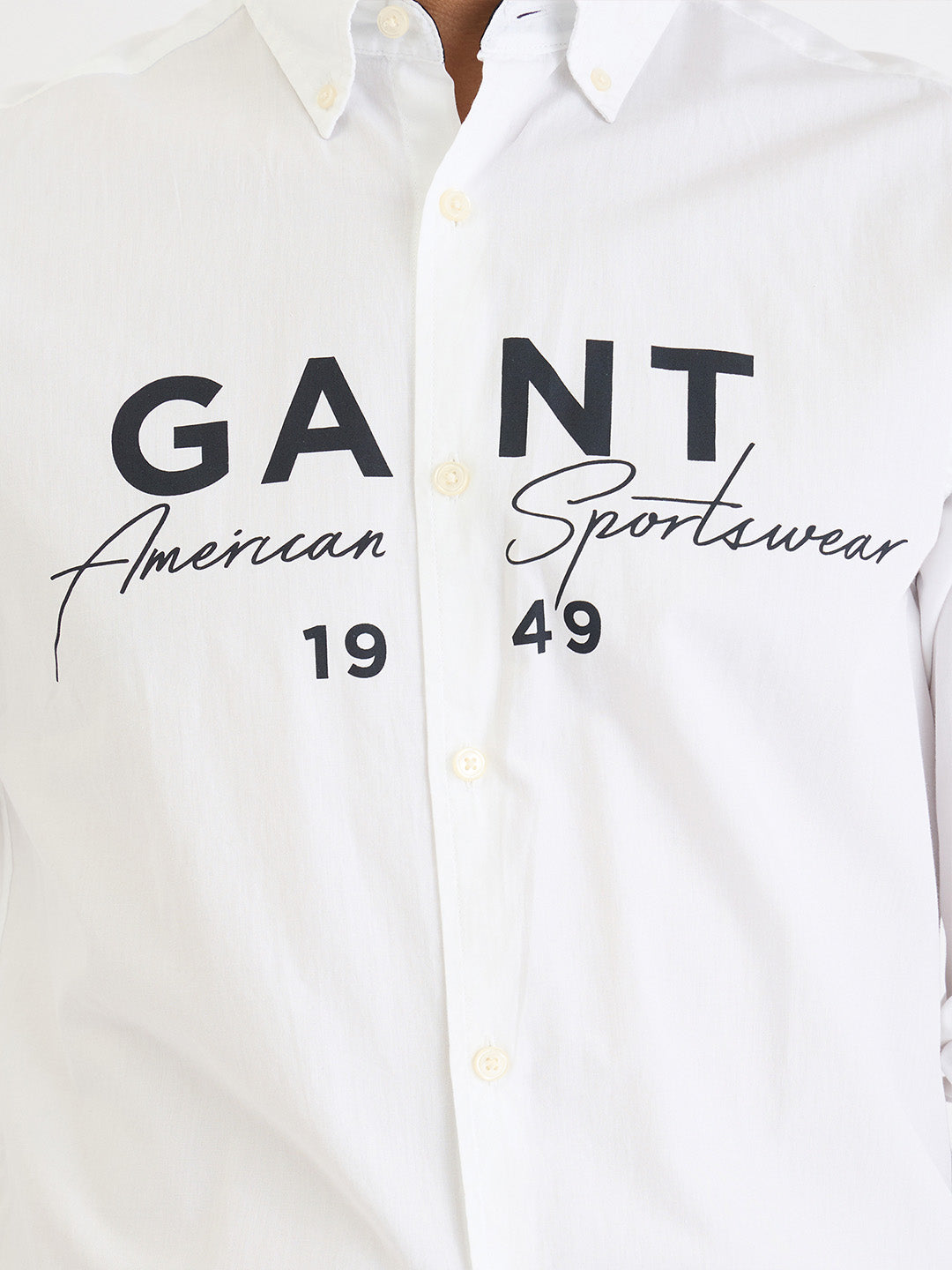 Gant Men White Printed Collar Shirt