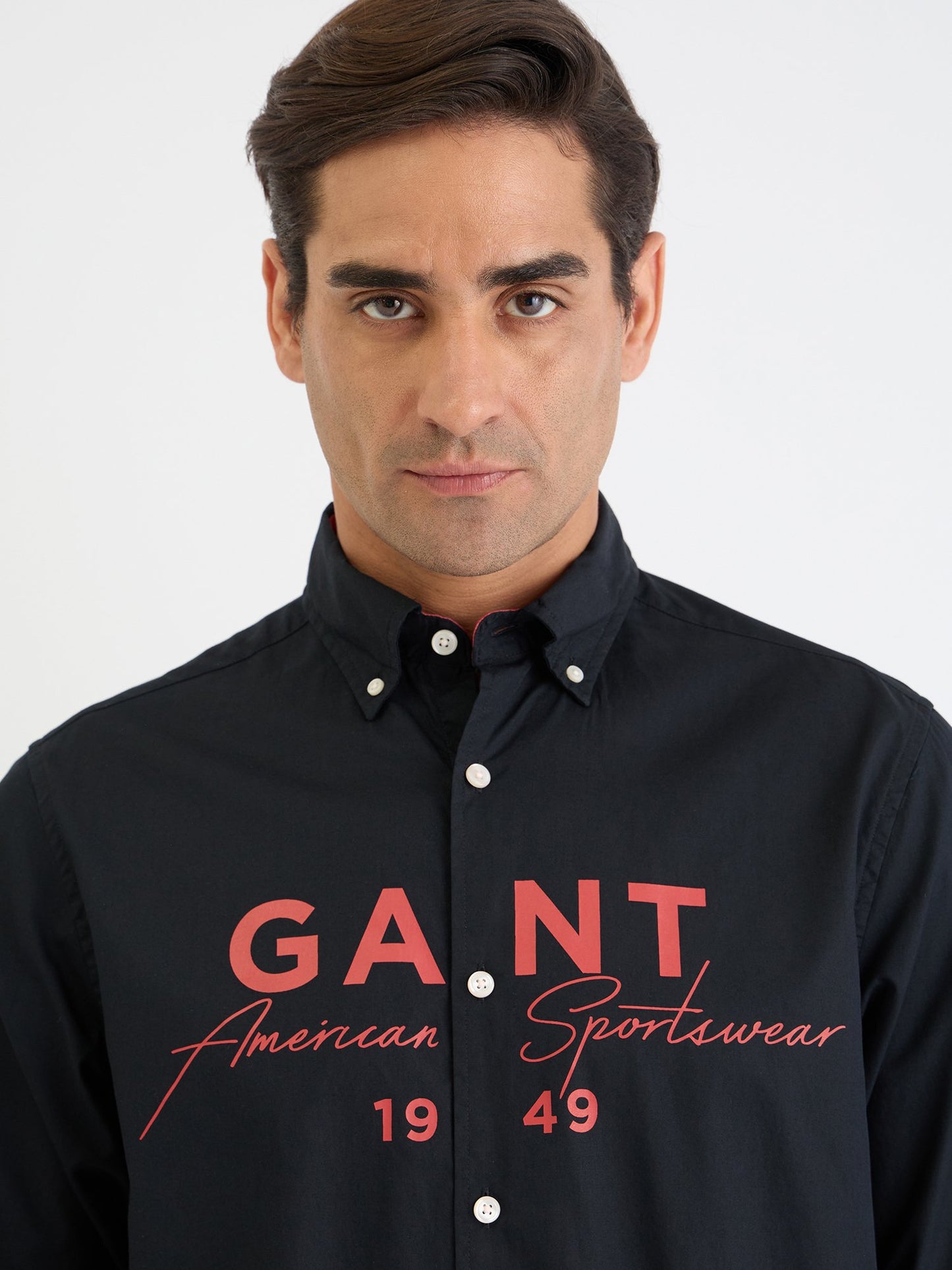 Gant Men Black Printed Collar Shirt
