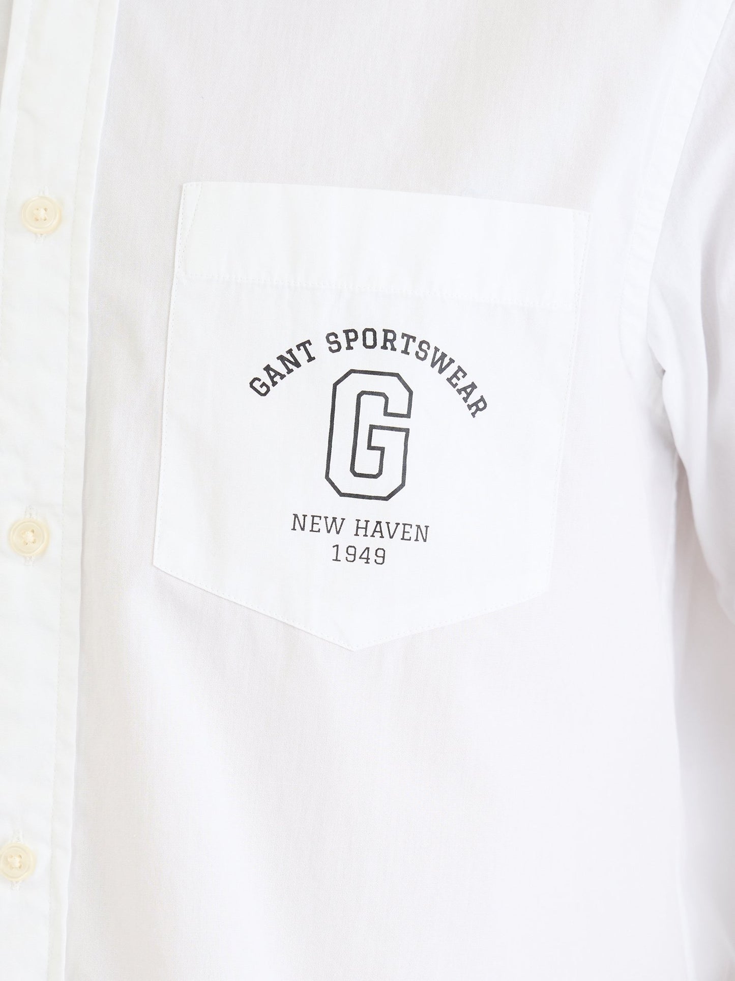 Gant Men White Solid Collar Shirt