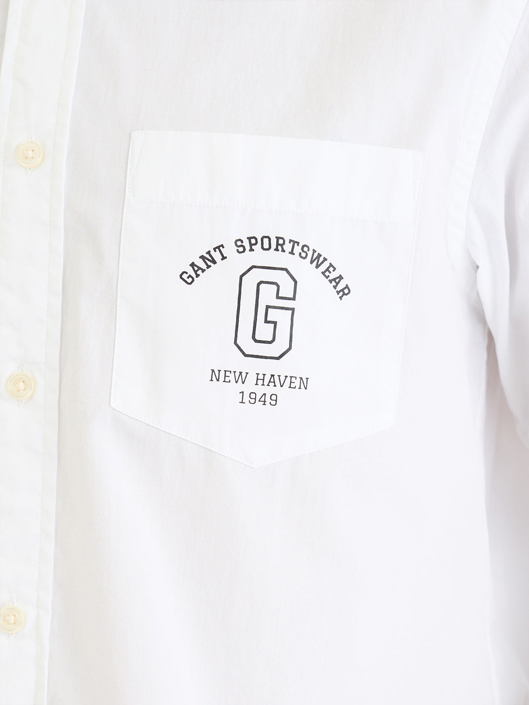 Gant Men White Solid Collar Shirt