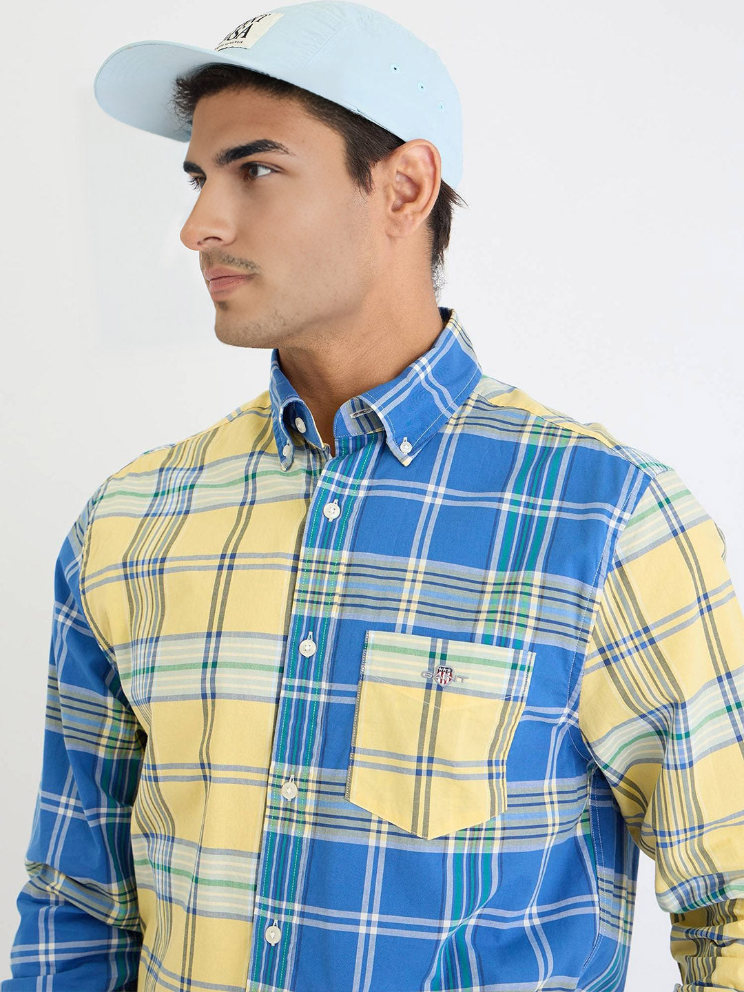Gant Men Yellow Check Collar Shirt