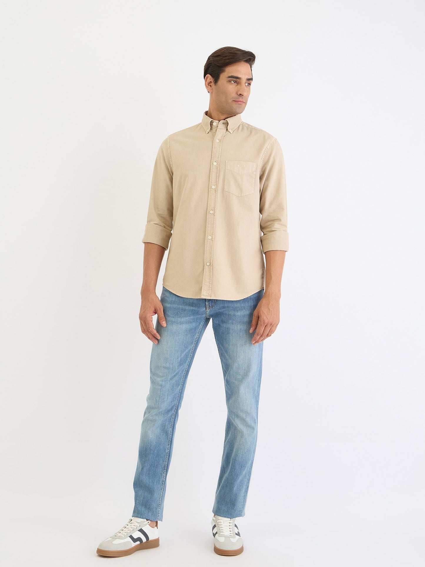 Gant Men Beige Solid Collar Shirt
