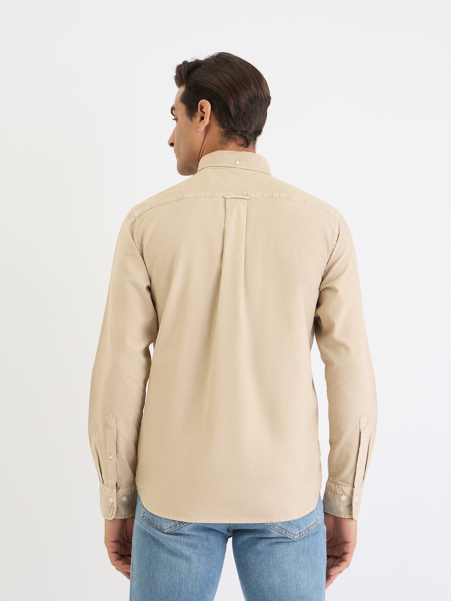 Gant Men Beige Solid Collar Shirt
