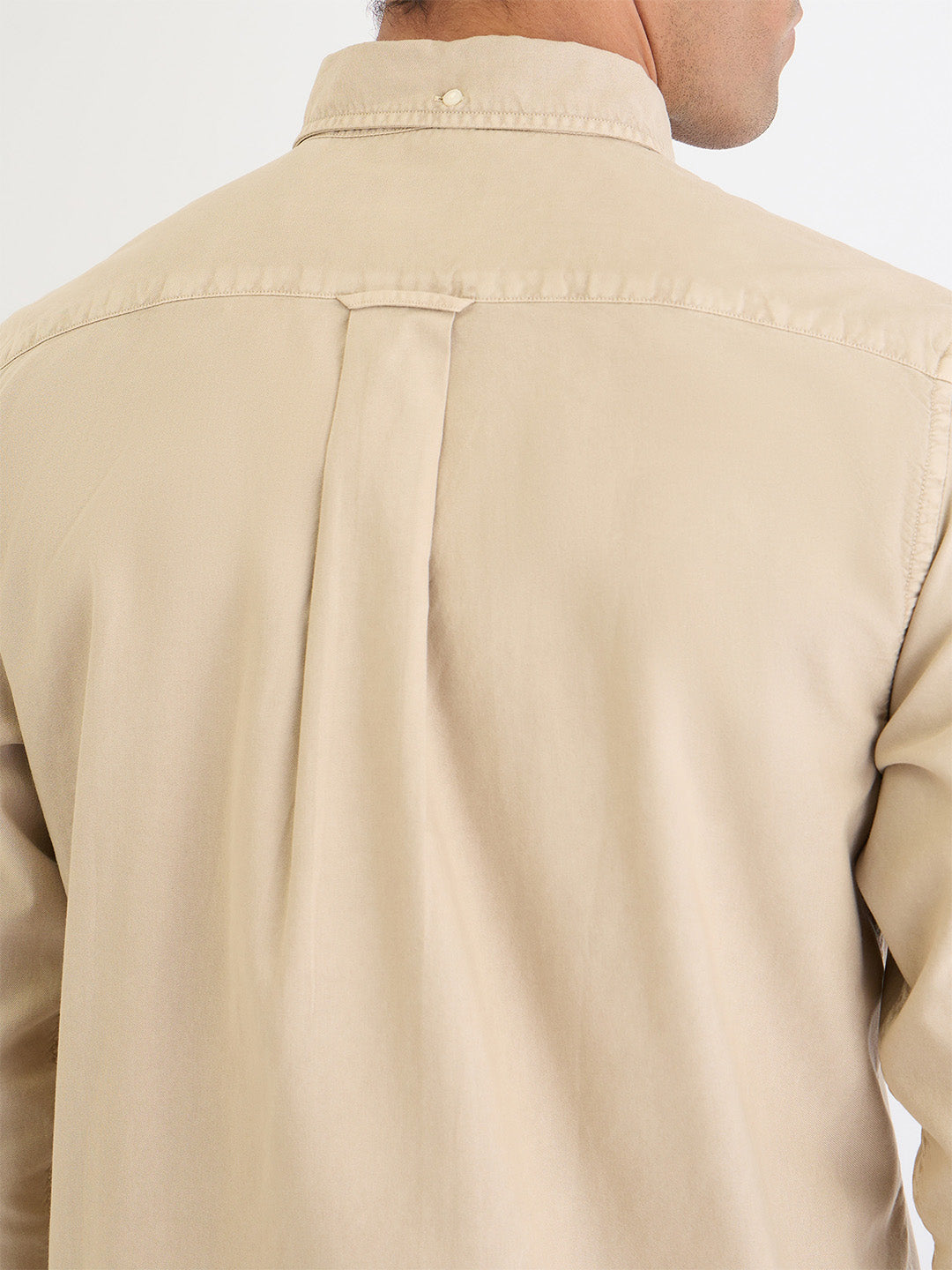 Gant Men Beige Solid Collar Shirt