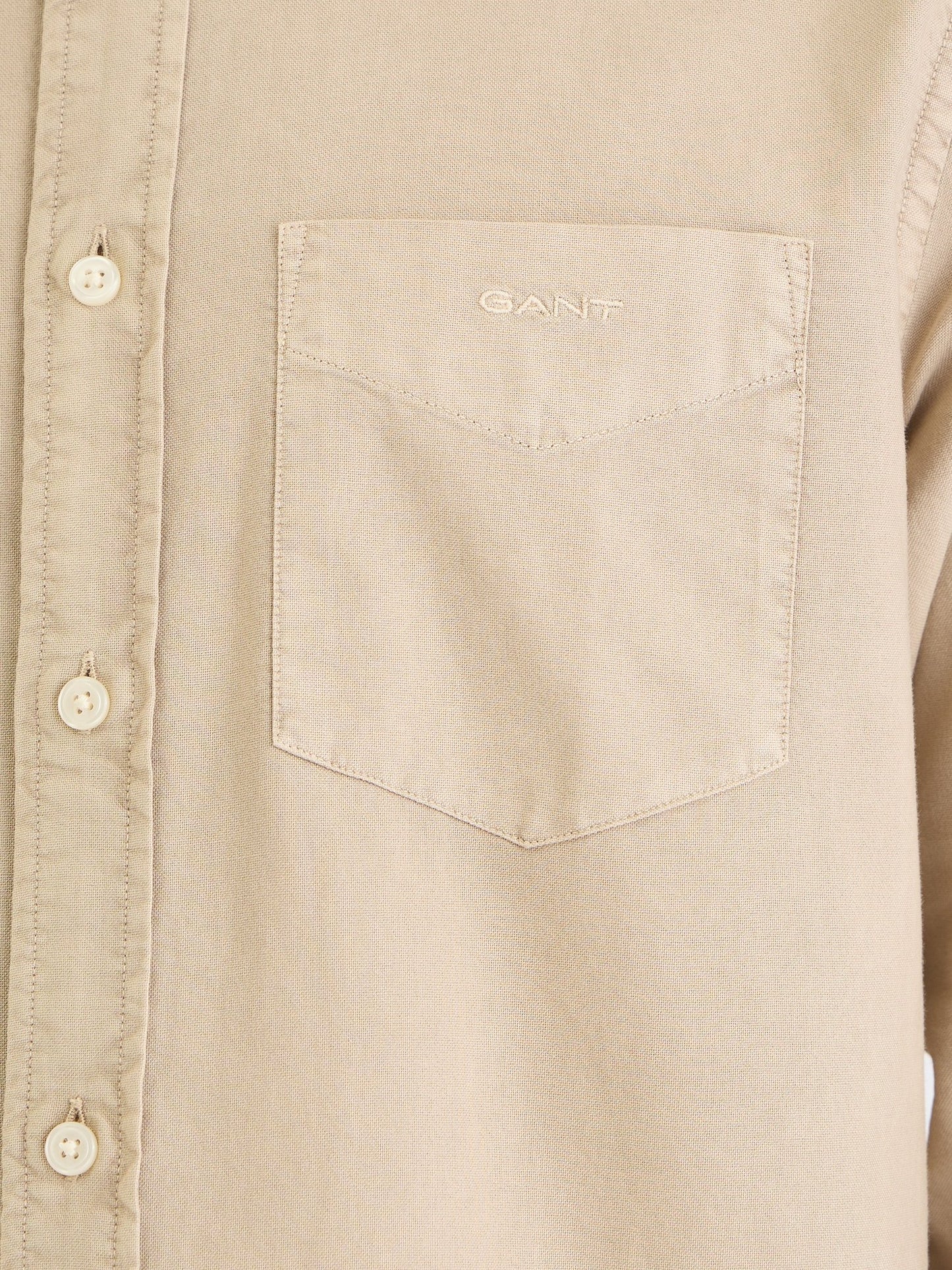 Gant Men Beige Solid Collar Shirt