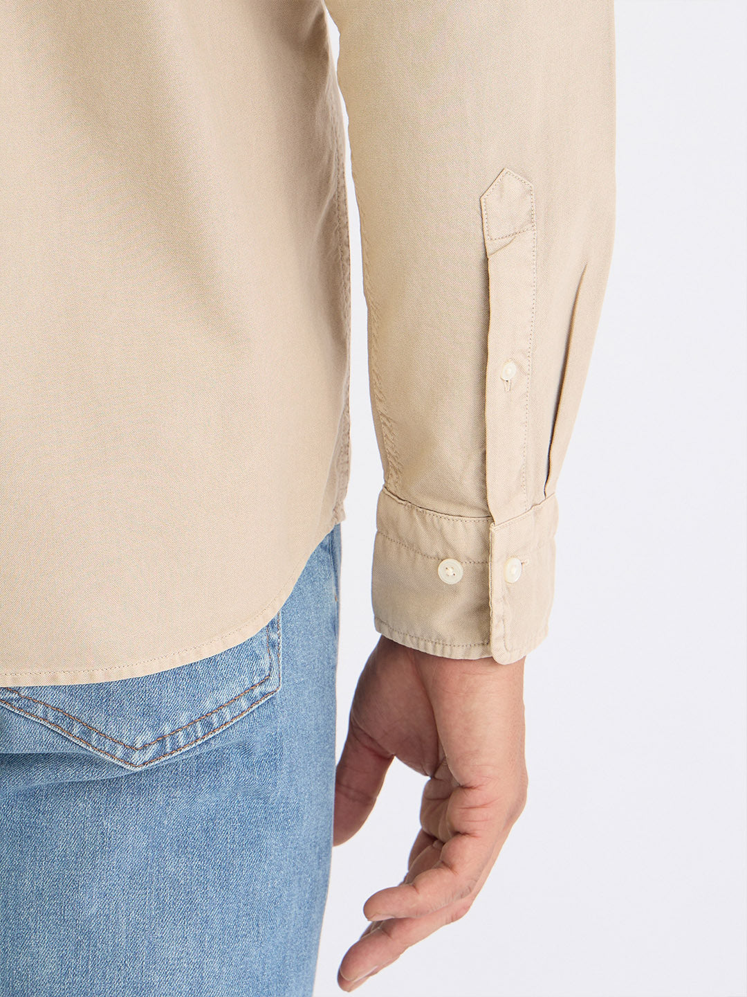 Gant Men Beige Solid Collar Shirt