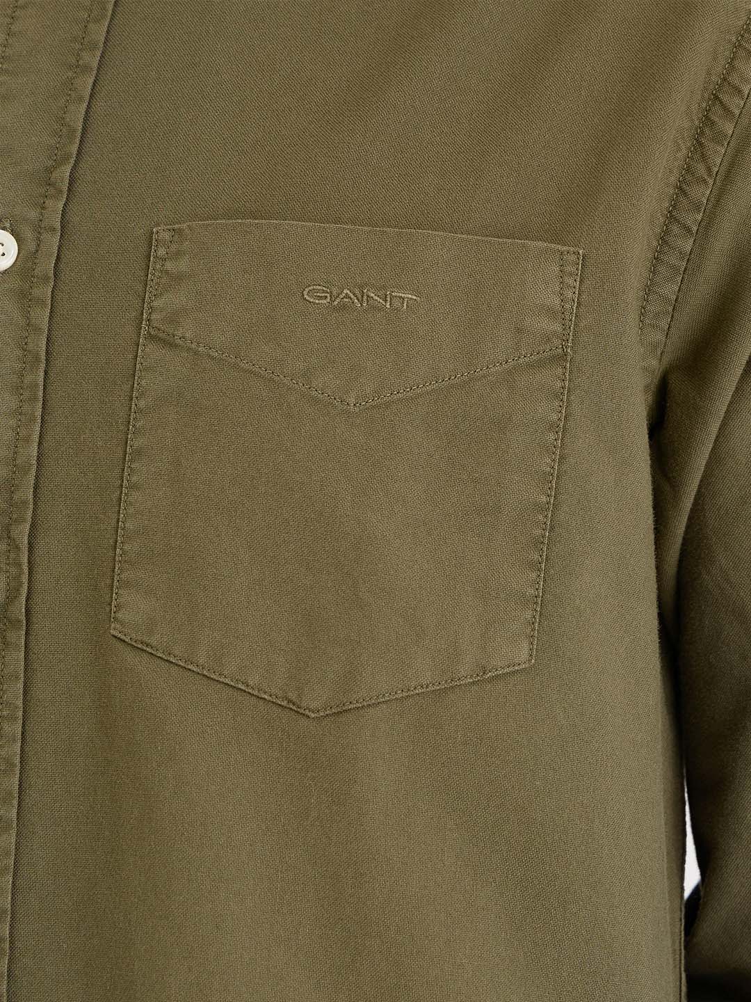 Gant Men Green Solid Collar Shirt