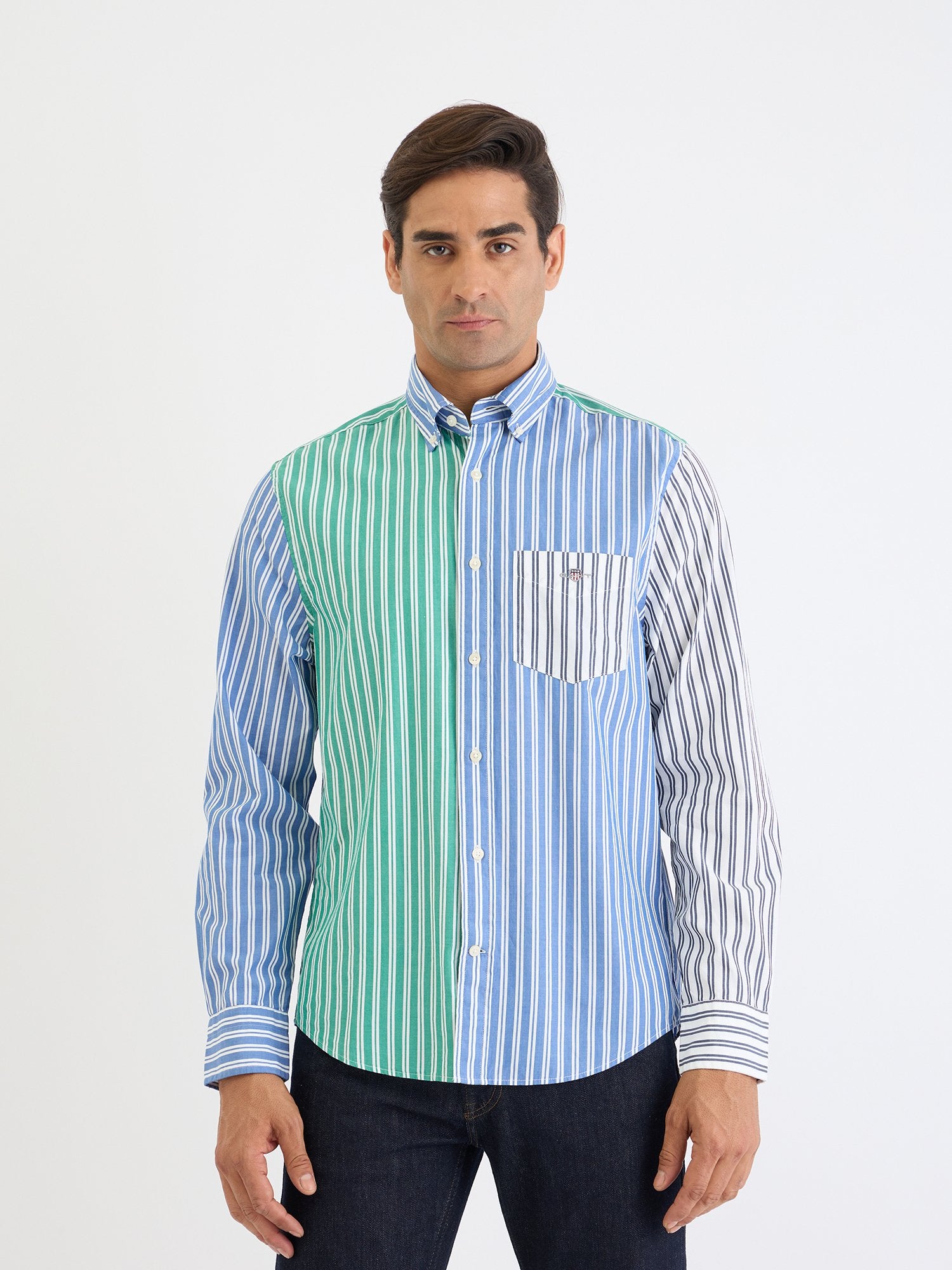 Gant Men Blue Striped Collar Shirt