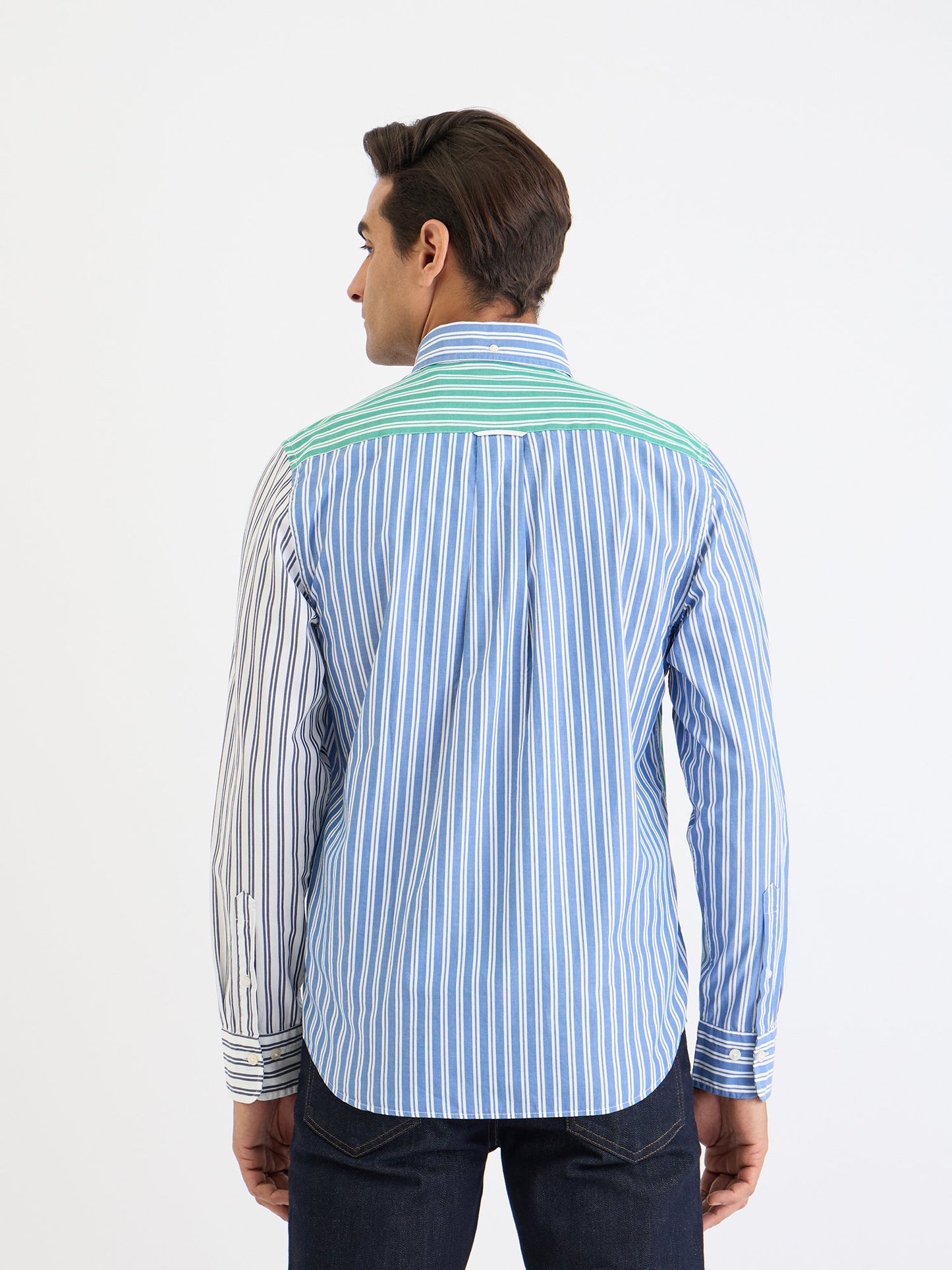Gant Men Blue Striped Collar Shirt