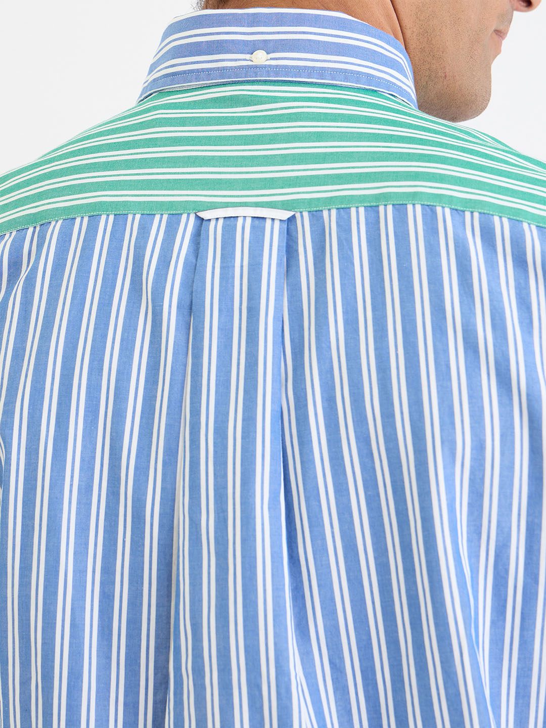 Gant Men Blue Striped Collar Shirt